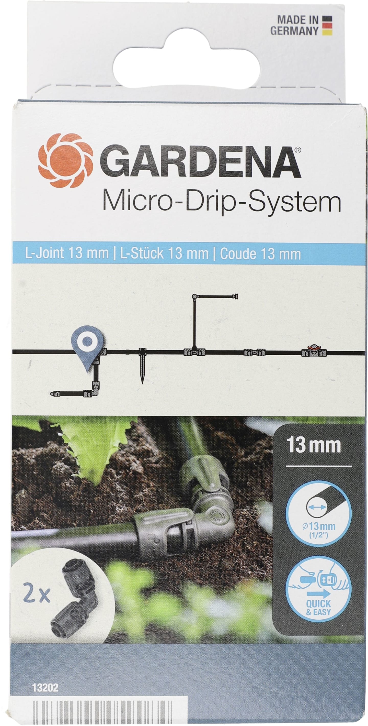 GARDENA Micro-Drip-System L-Stück 13 mm (1/2'') Bewässerung 13202-20