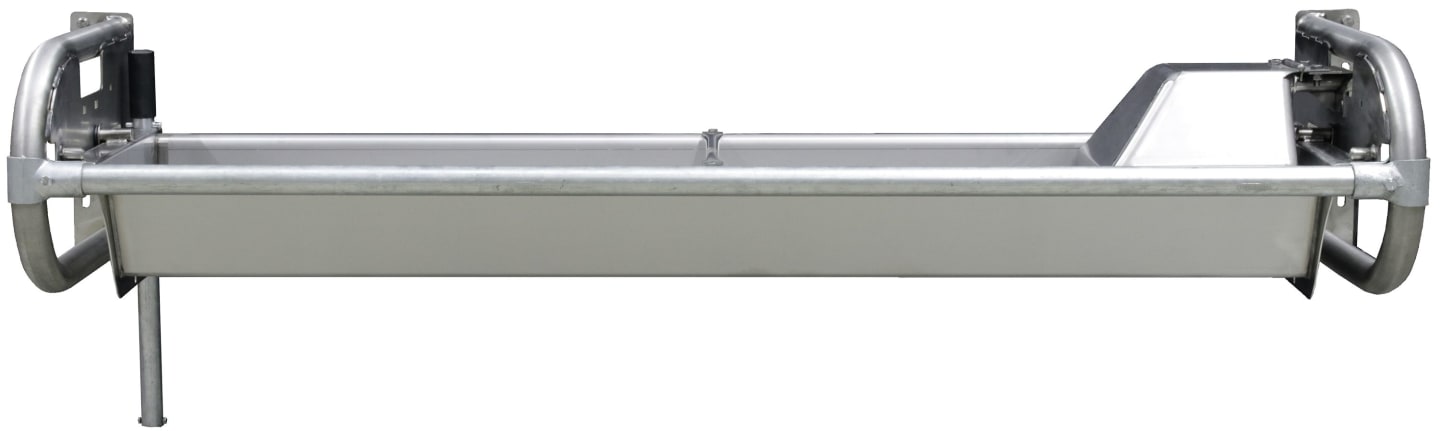 Suevia Flach-Schwenktrog 55 l 156 x 60 x 57,5 cm, mit Edelstahl Wandkonsolen, Hochdruck bis 5 bar, 130.8562