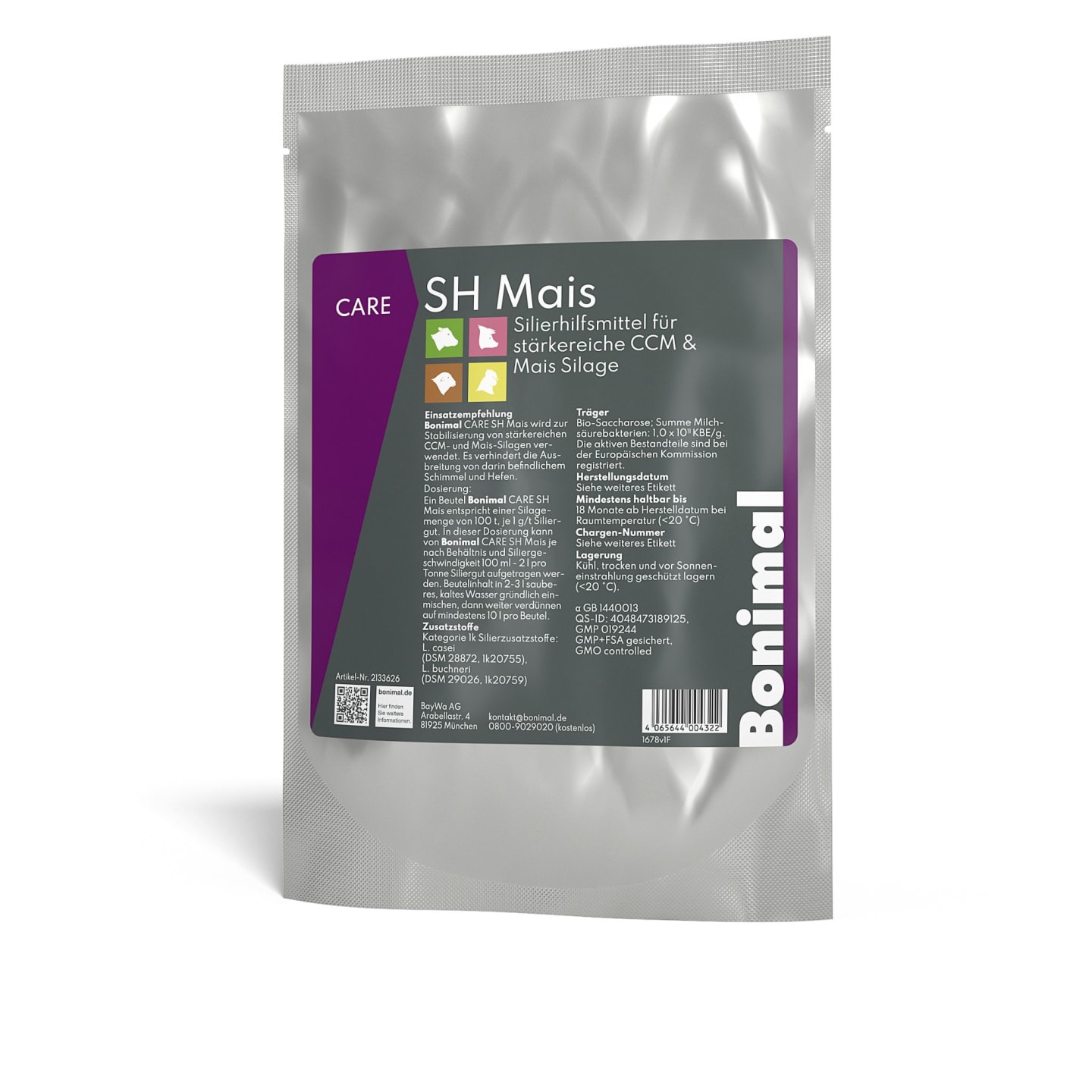 Bonimal CARE SH Mais heterofermentatives Silierhilfsmittel insbesondere für stärkereiche CCM Silage und Maissilage Pulver 100 g Beutel