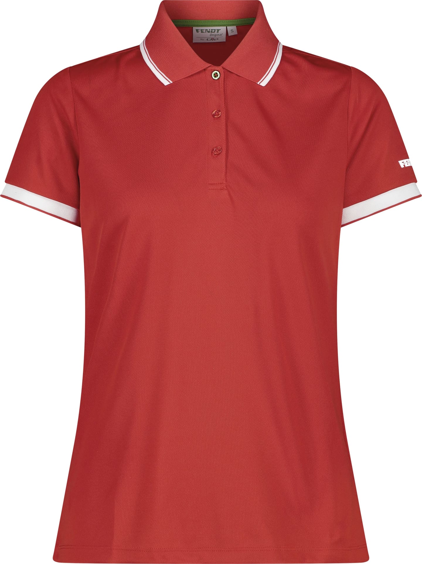 Fendt Poloshirt Damen rot; weiß