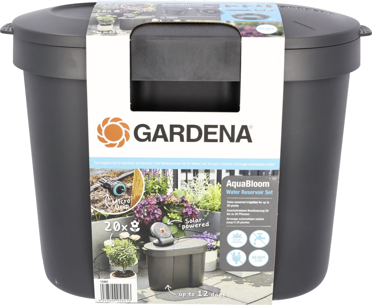 GARDENA Solar-Bewässerung AquaBloom Set inkl. Wasserreservoir , 13301-20