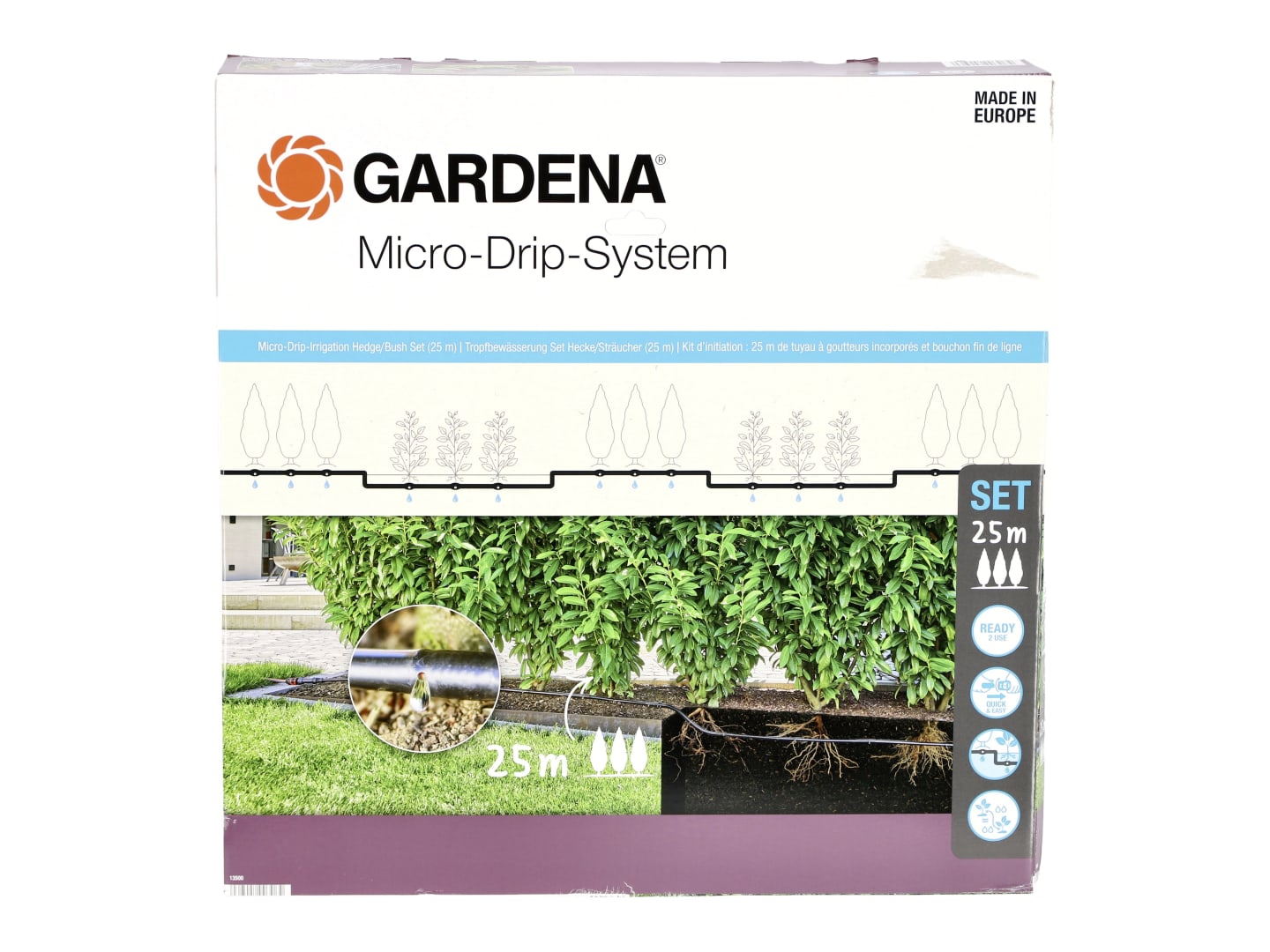 GARDENA Tropfbewässerung Hecken/Büsche Set (25 m) Höhe 495 mm, 13500-20