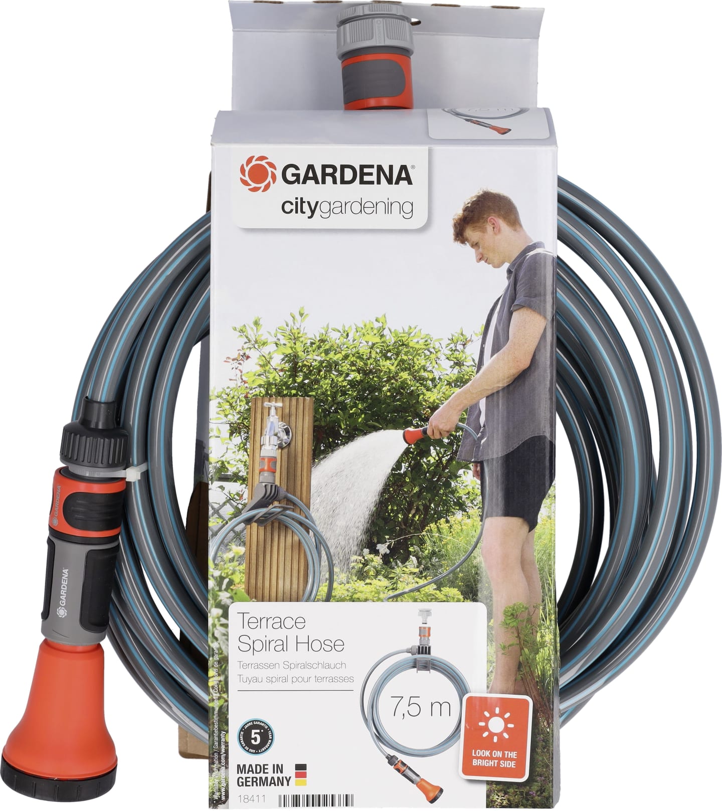 GARDENA city gardening Terrassen-Spiralschlauch blau; grau , 18411-20