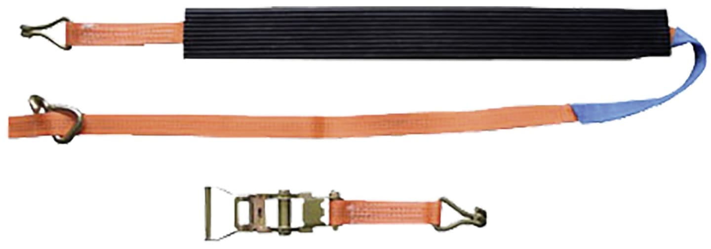 TRAILER POOL Radsicherungsgurt für Bereifung bis ca. 17 Zoll, 1-teilig, 2.500 x 50 mm, orange, 013 000 210