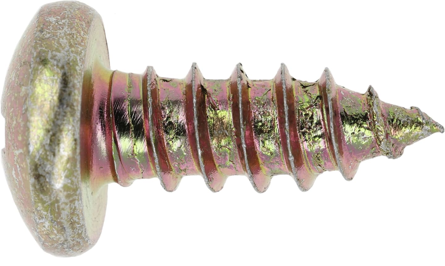 Fendt Blechschraube DIN 7981 4,8 x 13 mm, Stahl, verzinkt gelb (A3L), Linsensenkkopf, mit Spitze, X493812105000