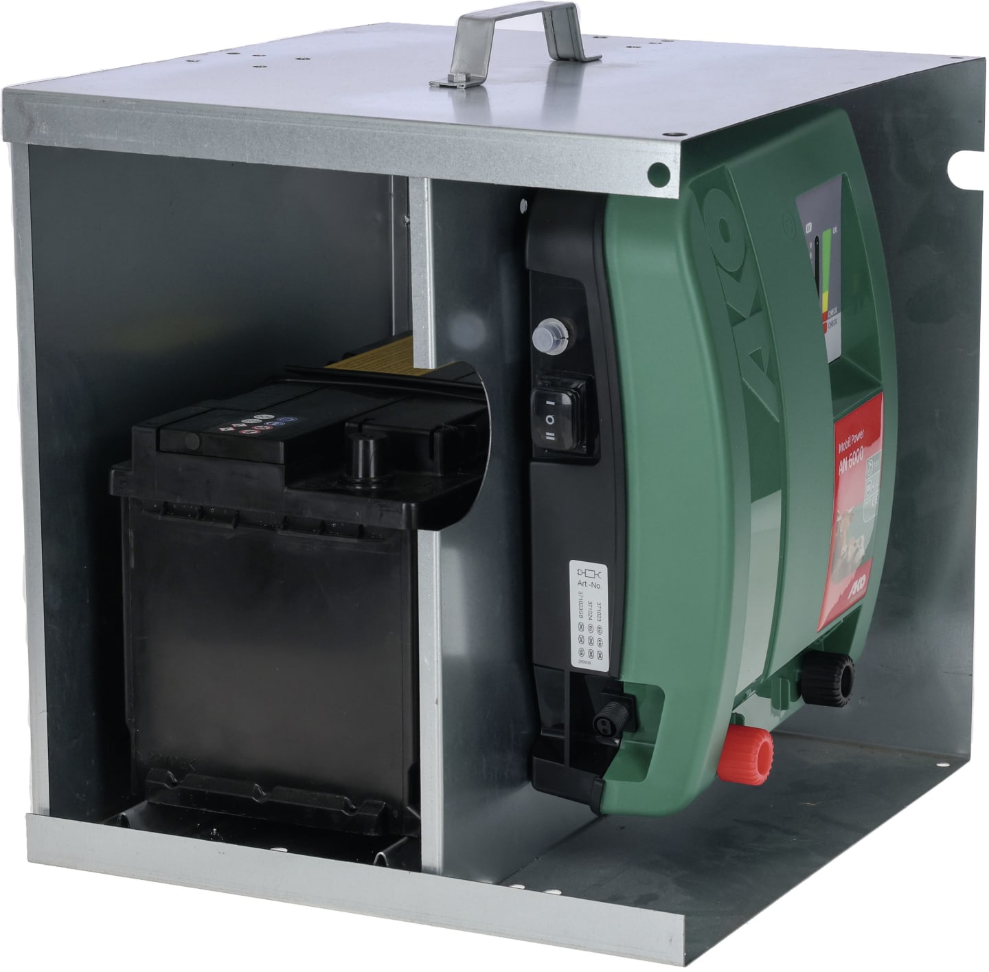 Ako Tragebox 375 x 375 x 335 mm offen für Weidezaungeräte bis max. B x H x T 365 x 110 x 370 mm, 44656