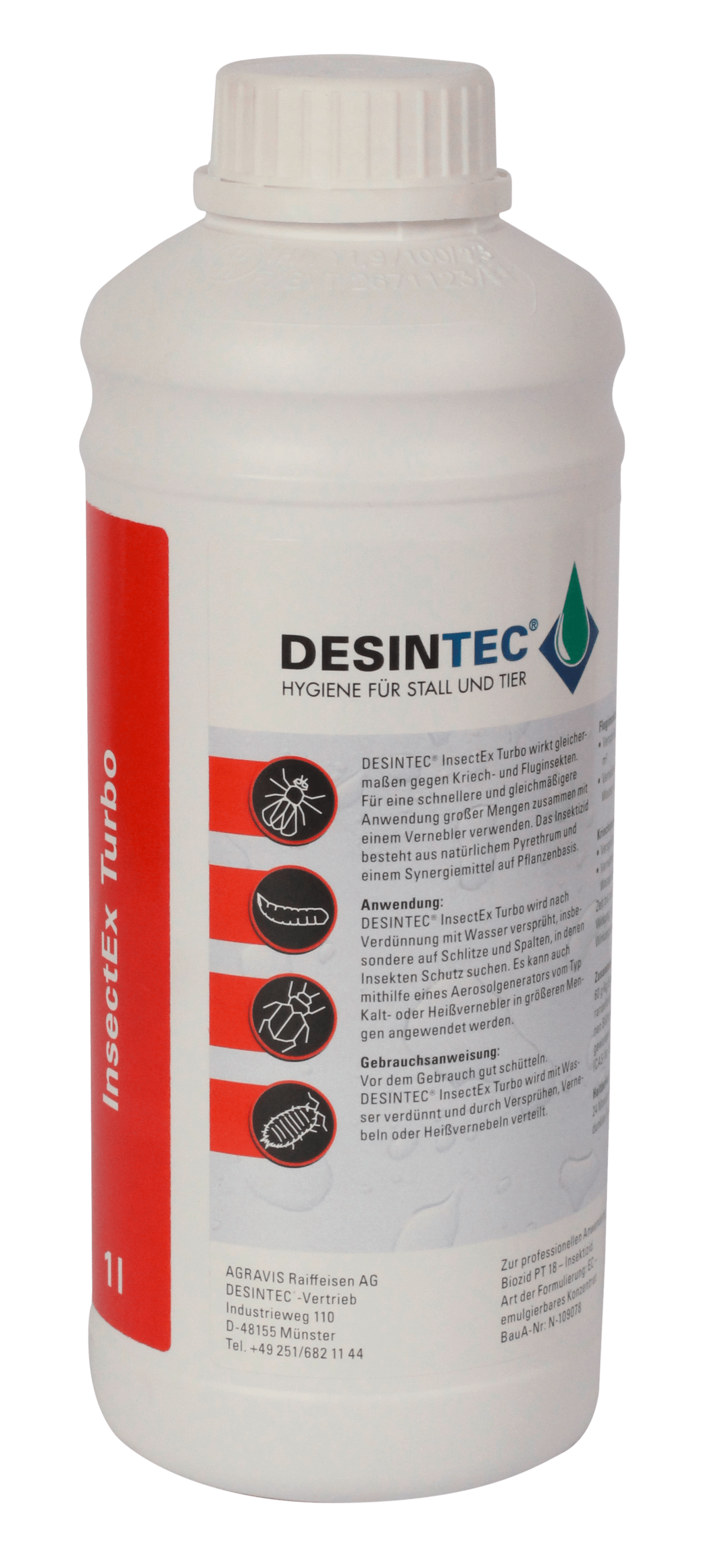 DESINTEC® InsectEx Turbo flüssiges Konzentrat zur Bekämpfung von Fluginsekten und Kriechinsekten 1 l Flasche