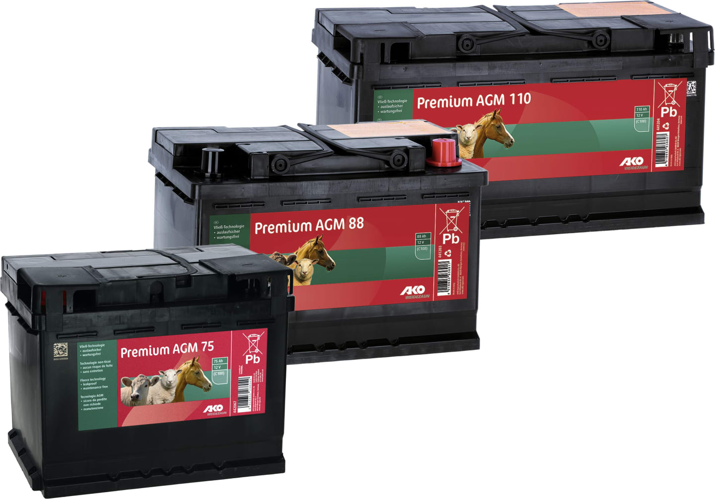 Ako Weidezaunbatterie "Premium" 12 V AGM, für Weidezaungeräte