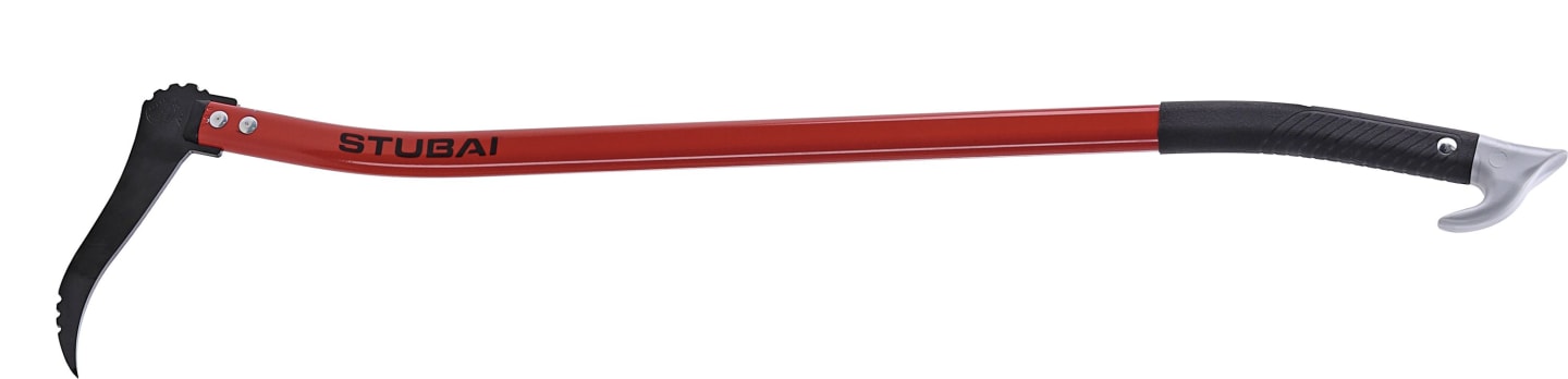 Stubai Handsappie Stiel Aluminium, geschweift, Haltegummi, Abgleitschutz 900 mm, geschliffene Spitze, gezahnt