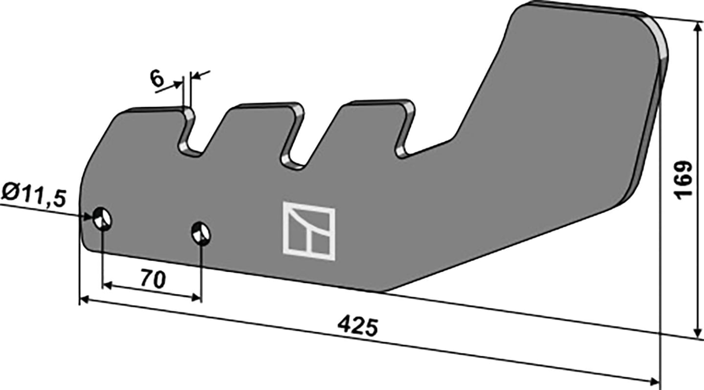Industriehof® Nivellierfuß 425 x 169 x 6 mm für Kurzscheibenegge Lemken Rubin 10, 31-0061888