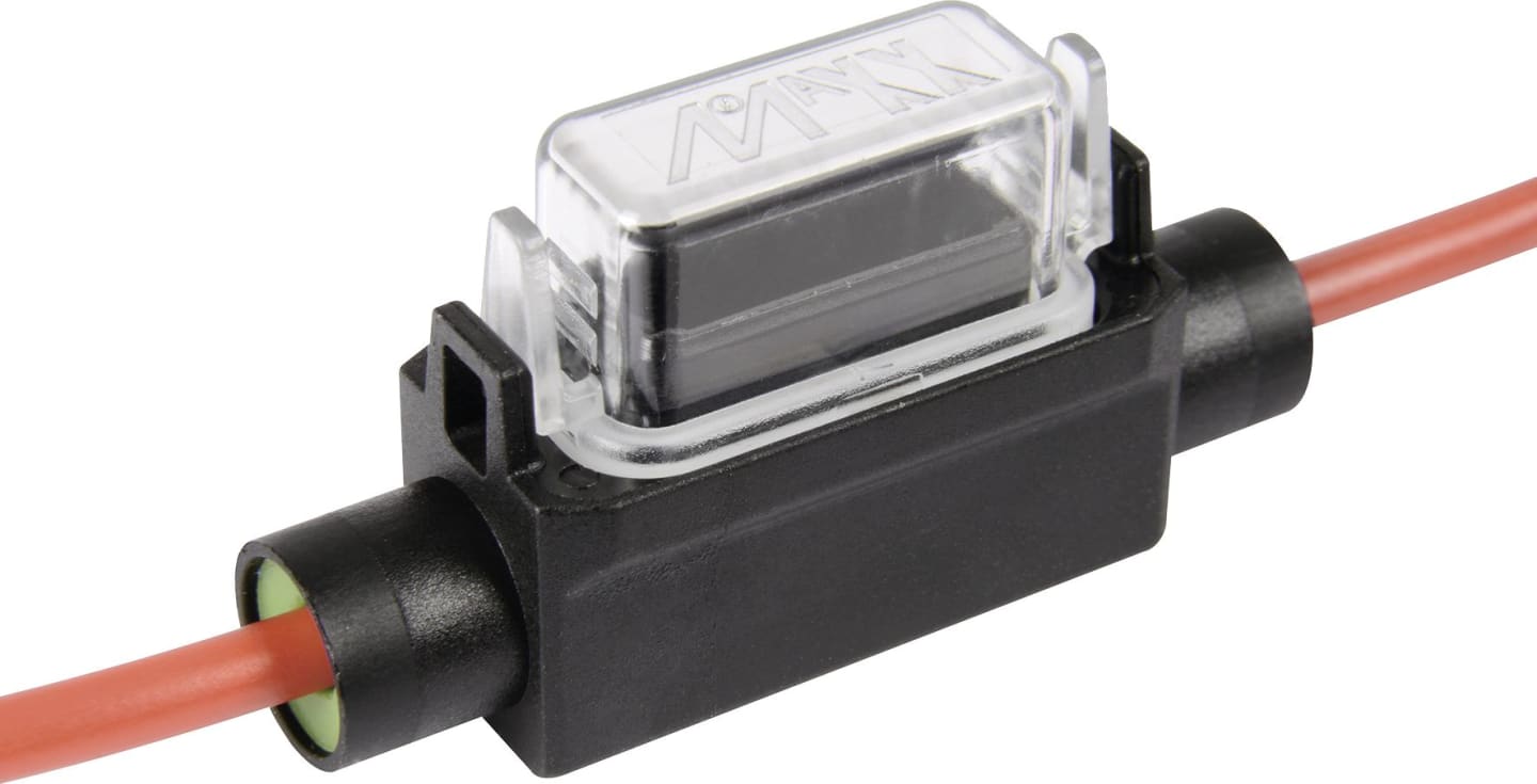 Herth + Buss Sicherungshalter, 32 V, 30 A, mit Anschlussleitung, wasserdicht, für Flachstecksicherungen "Mini", 50 300 238