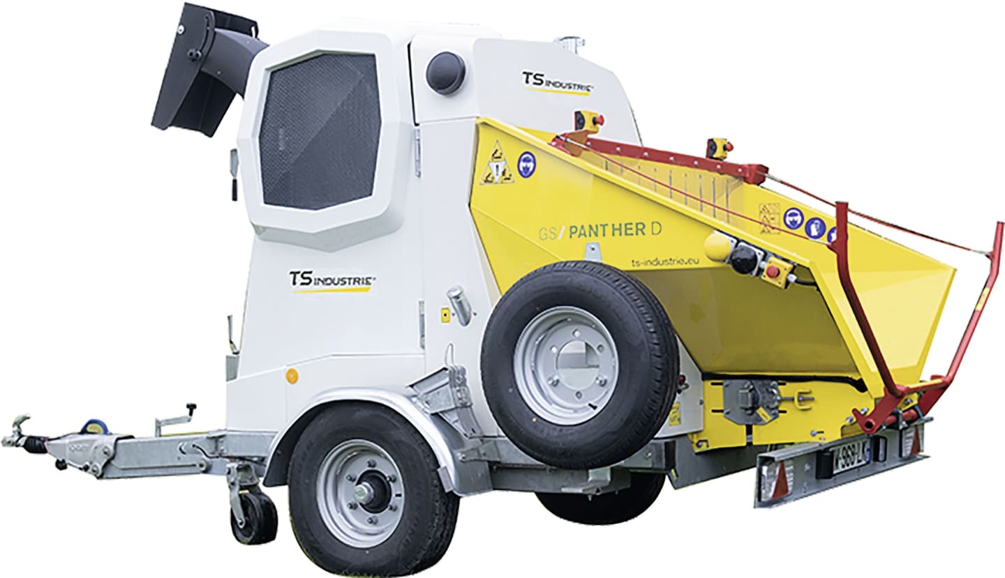 TS INDUSTRIE® Häcksler "GS/Panther D" bis max. 190 mm Durchsatz 38 m³/h, 42 kW (56 PS)