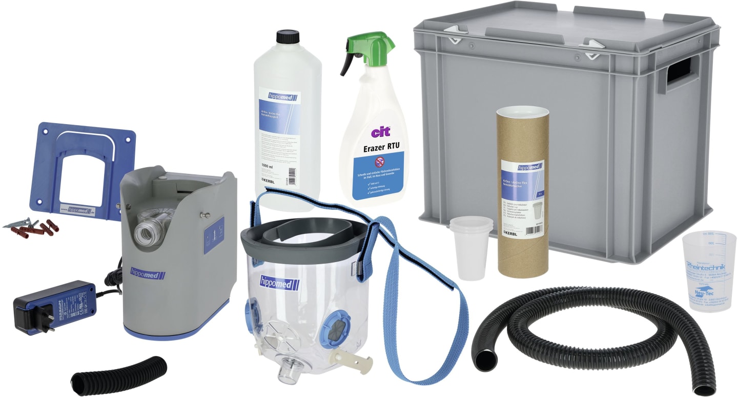 hippomed Ultraschall-Inhalator "AirOne Flex" für Pferde, mit Warmblutinhalationsmaske, 3211805