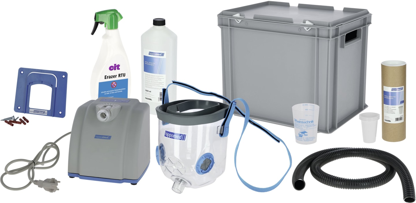 hippomed Ultraschall-Inhalator "AirOne" für Pferde, 230 V-Betrieb, mit Warmblut-Inhalationsmaske, 3211802