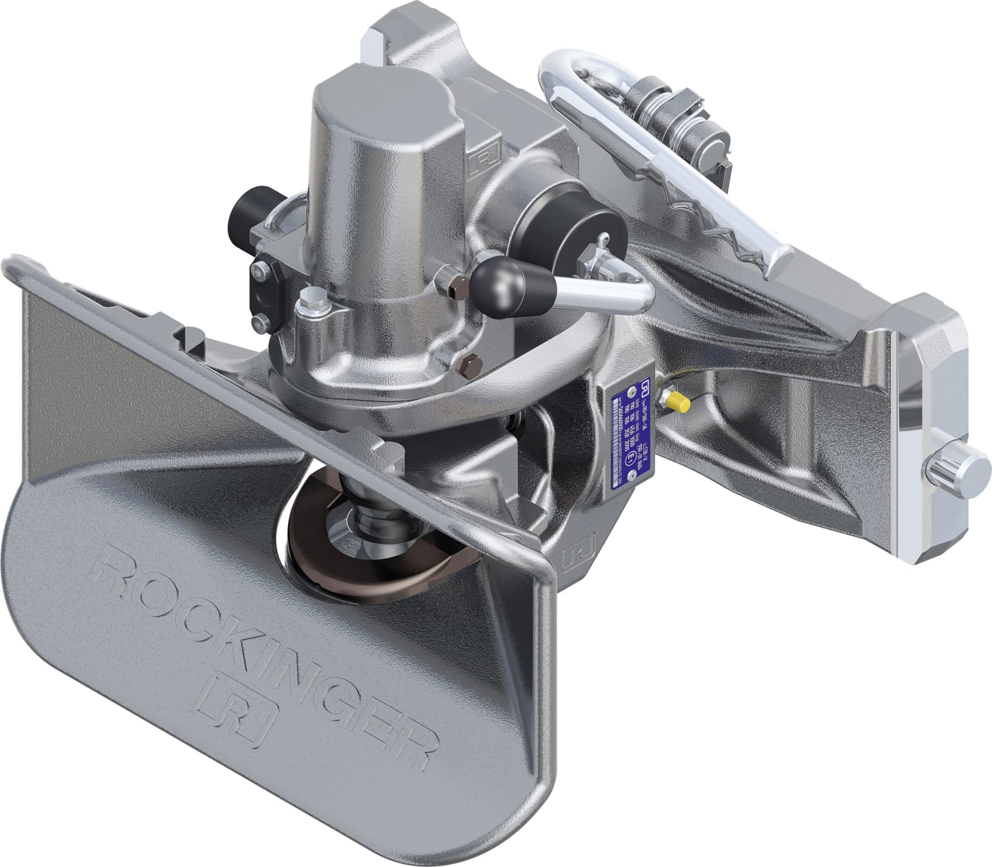 Rockinger Zugmaul "RO845D" automatisch mit Adapterplatte, 390/25/32 mm, Ø Bolzen 48,7 mm, schwarz, RO845D9030D