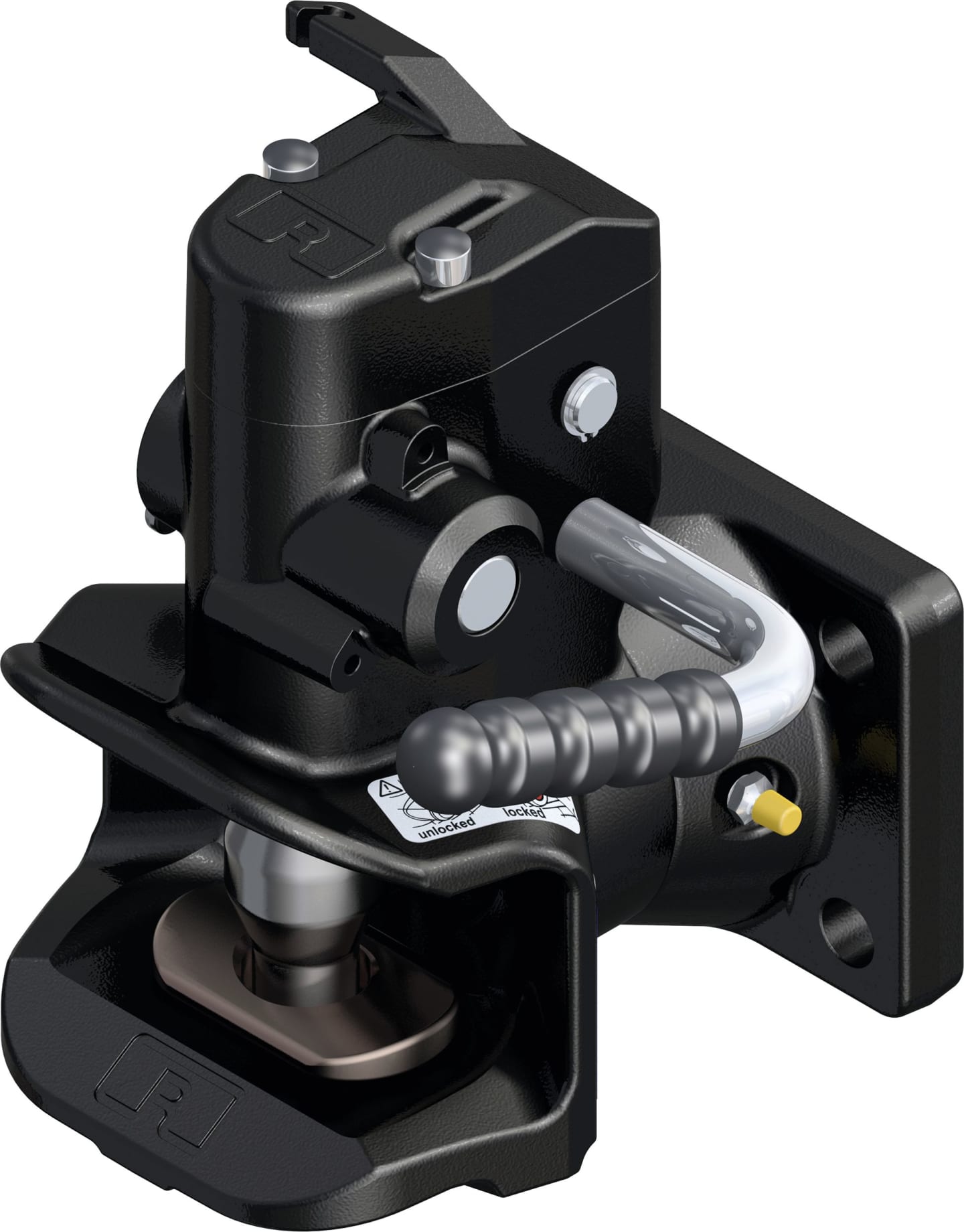 Rockinger Zugmaul "RO865B" automatisch, ohne Sicherheitssensor mit Flansch , Lochbild B x H 120 × 55 mm, Ø Bolzen 38 mm, schwarz, RO865B30301