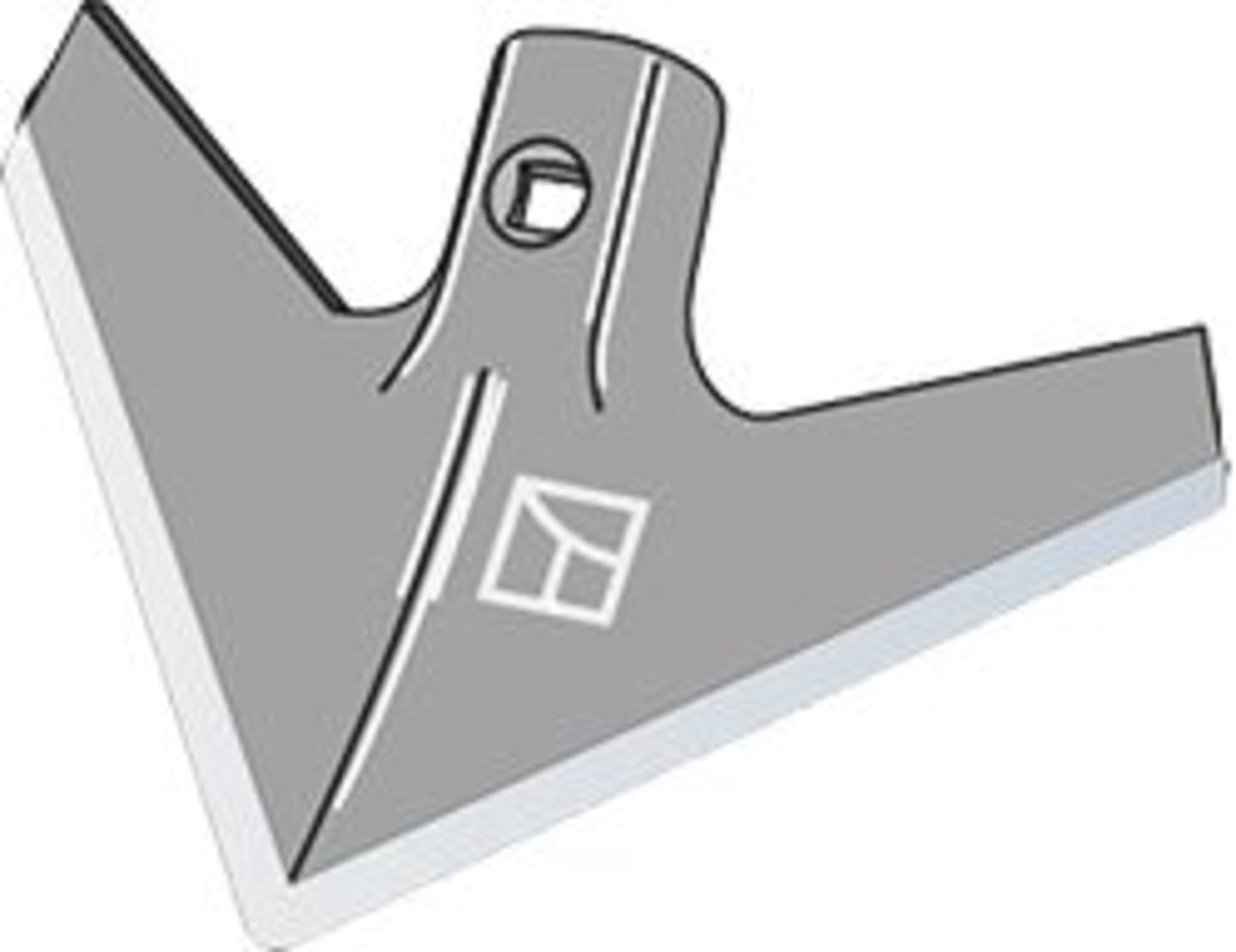 Industriehof® Hackschar universal, Arbeitsbreite 200 mm, Arbeitswinkel 40 °, Stärke 6 mm, Duraface-Beschichtung, 1.KH6.D