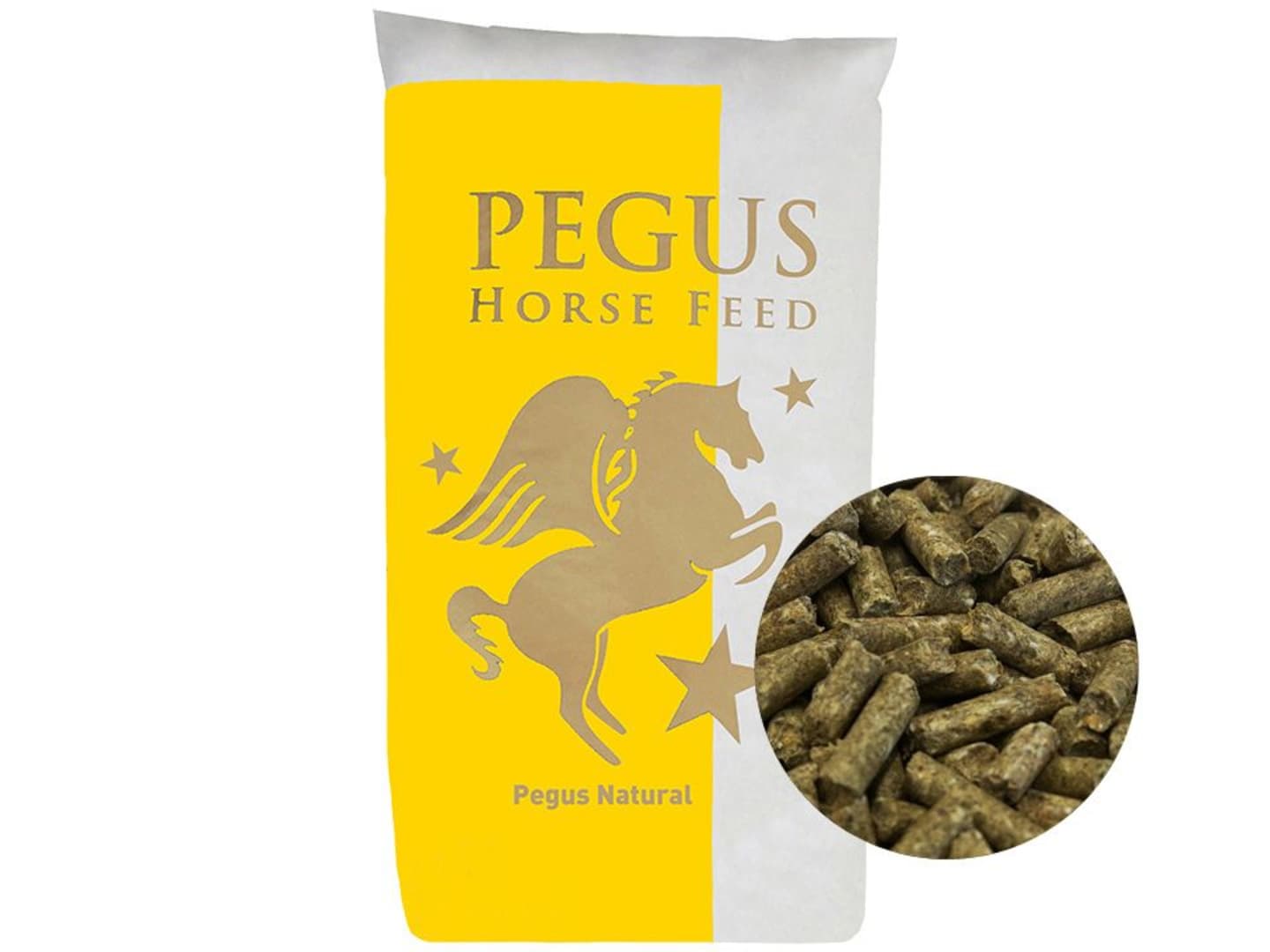 Pegus Natural Plus energiereiche, proteinreiche, getreidefreie Pellets ohne Zusatzstoffe, mit Nährstoffen für die Muskulatur 25 kg Sack