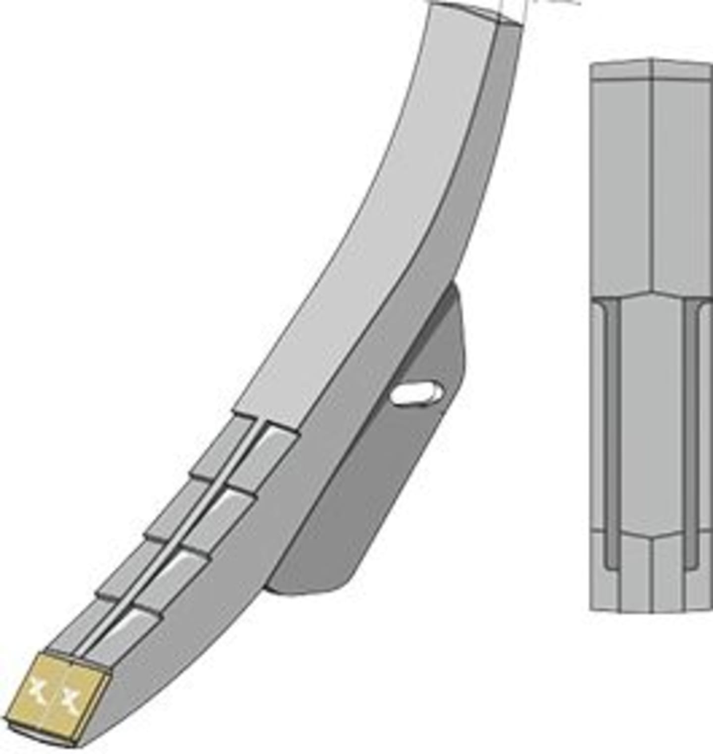 Industriehof® Scharspitze "eXtreme® Carbide Line" 450 x 75 x 20 mm, hartmetallbeschichtet, für Tiefenlockerer Gaspardo, Maschio