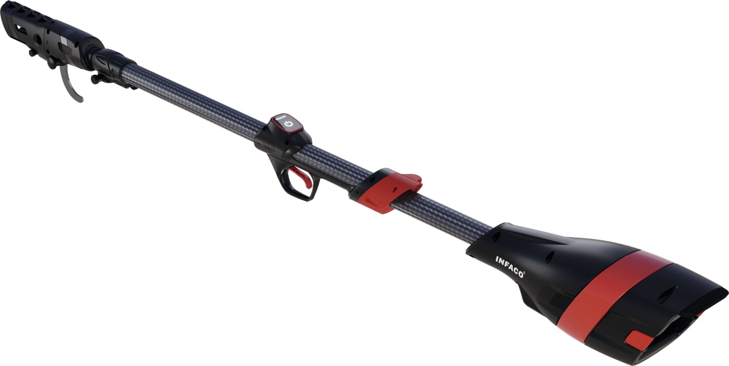 INFACO® Verlängerung Carbon mit Akkuschacht ohne Kabel für Akku-Astschere Electrocoup F3020 Standard, Medium, Maxi