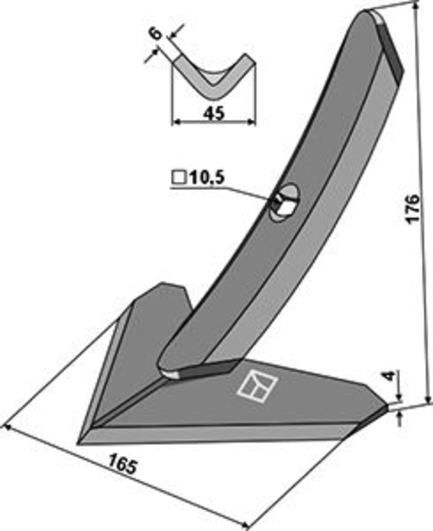 Industriehof® Gänsefußschar 165 x 4 mm für Treffler , 1.10.1280