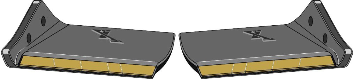 Industriehof® Scharflügel "eXtreme® CARBIDE LINE" links/rechts 300 mm, hartmetallbeschichtet, für Grubber Lemken Karat, Kristall