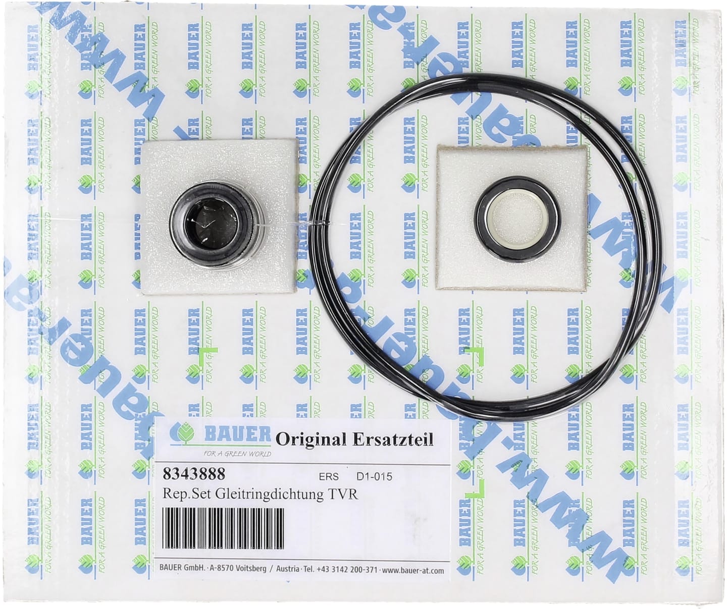 BAUER Reparatursatz Gleitringdichtung Turbine TVR 18 Regenmaschine Rainstar T, 8343888