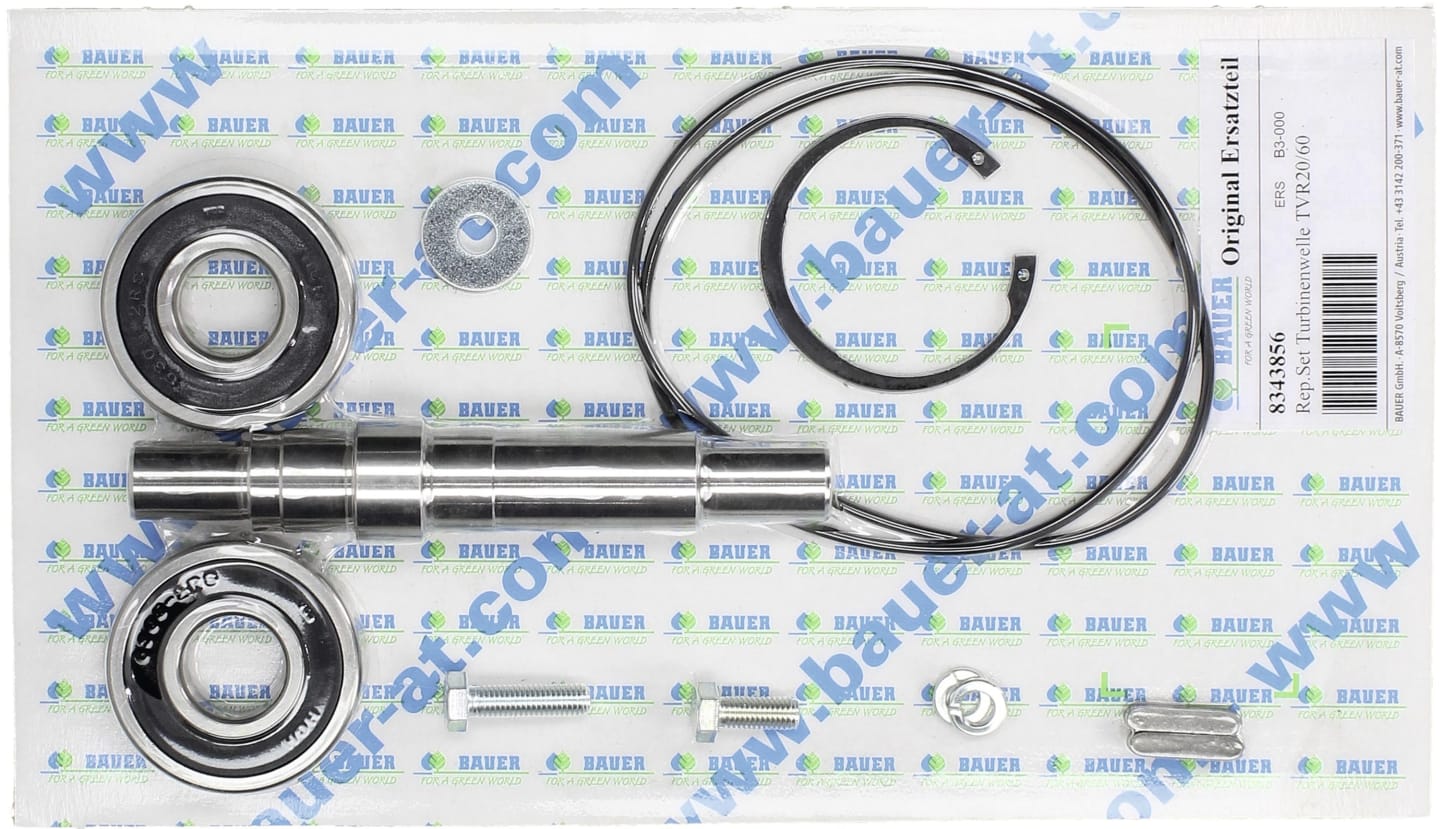 BAUER Reparatursatz Welle Turbine TVR 20, 60 Regenmaschine Rainstar E, T, 8343856