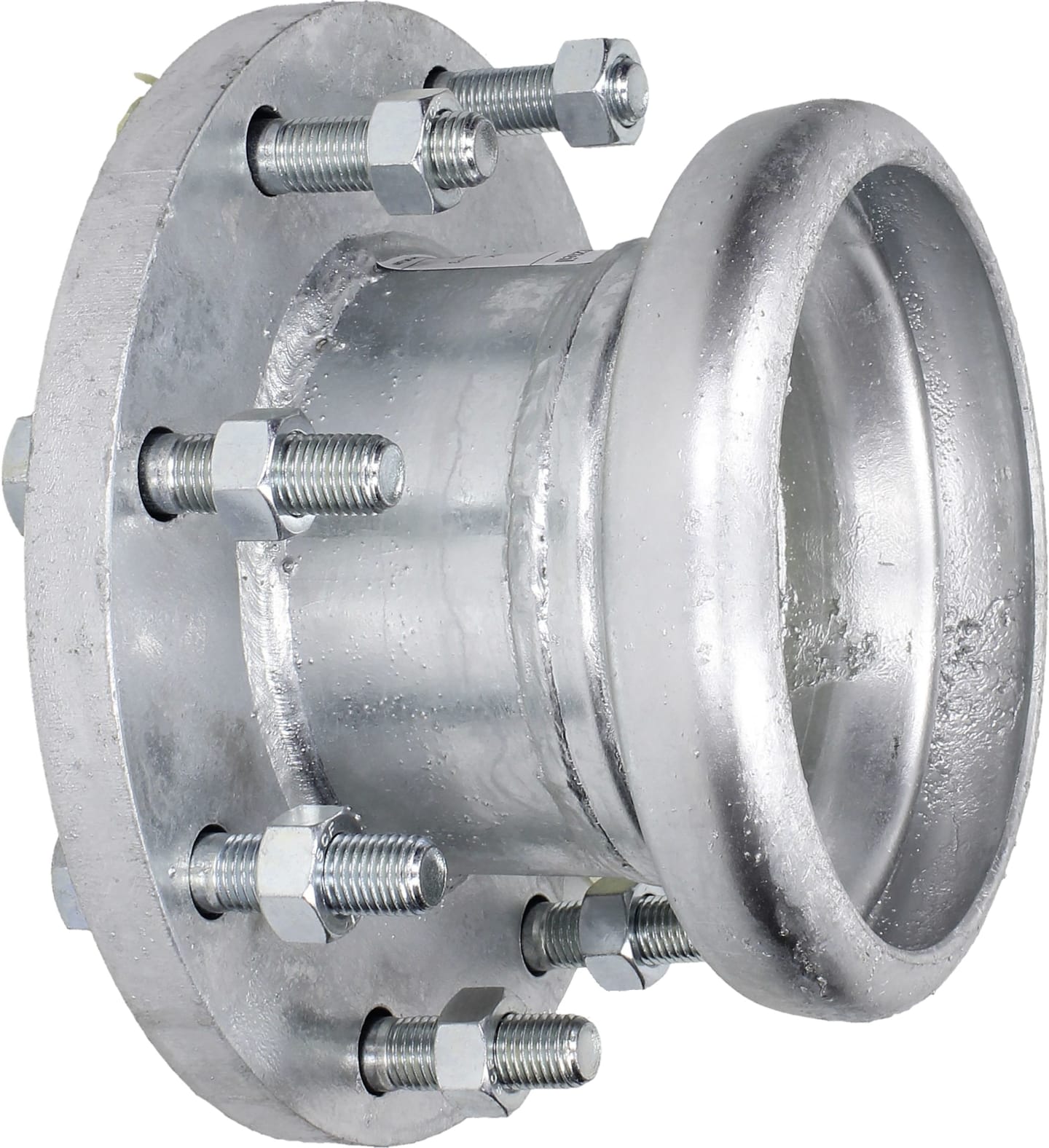 BAUER Flanschstutzen "S73" DN 80; HK 89 Becher LK 160 mm, mit Becher, Stahl, verzinkt, 1042301