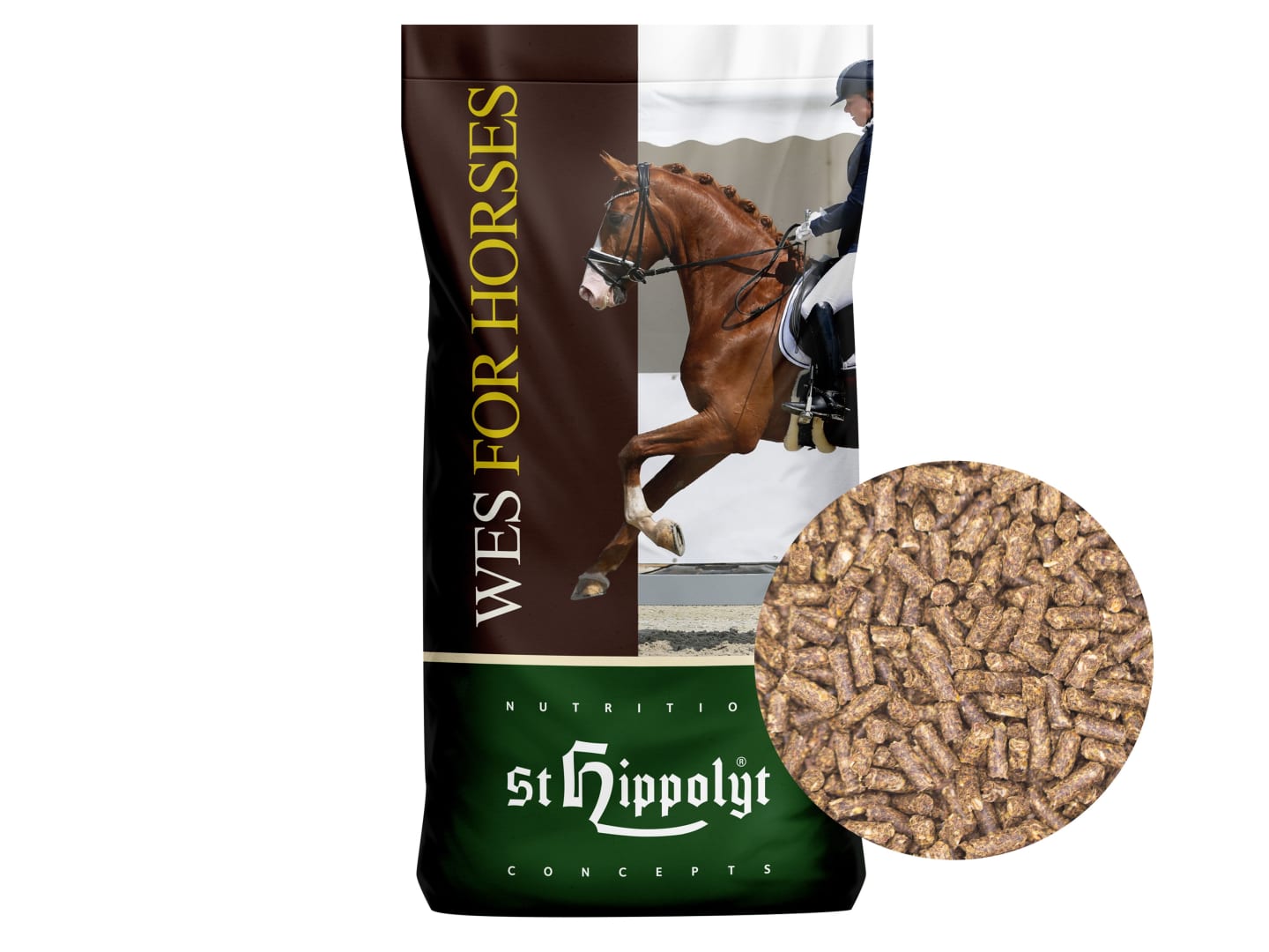 St. Hippolyt WES Basic Crunch proteinreiches Kraftfutter ohne Zusatzstoffe 25 kg Sack