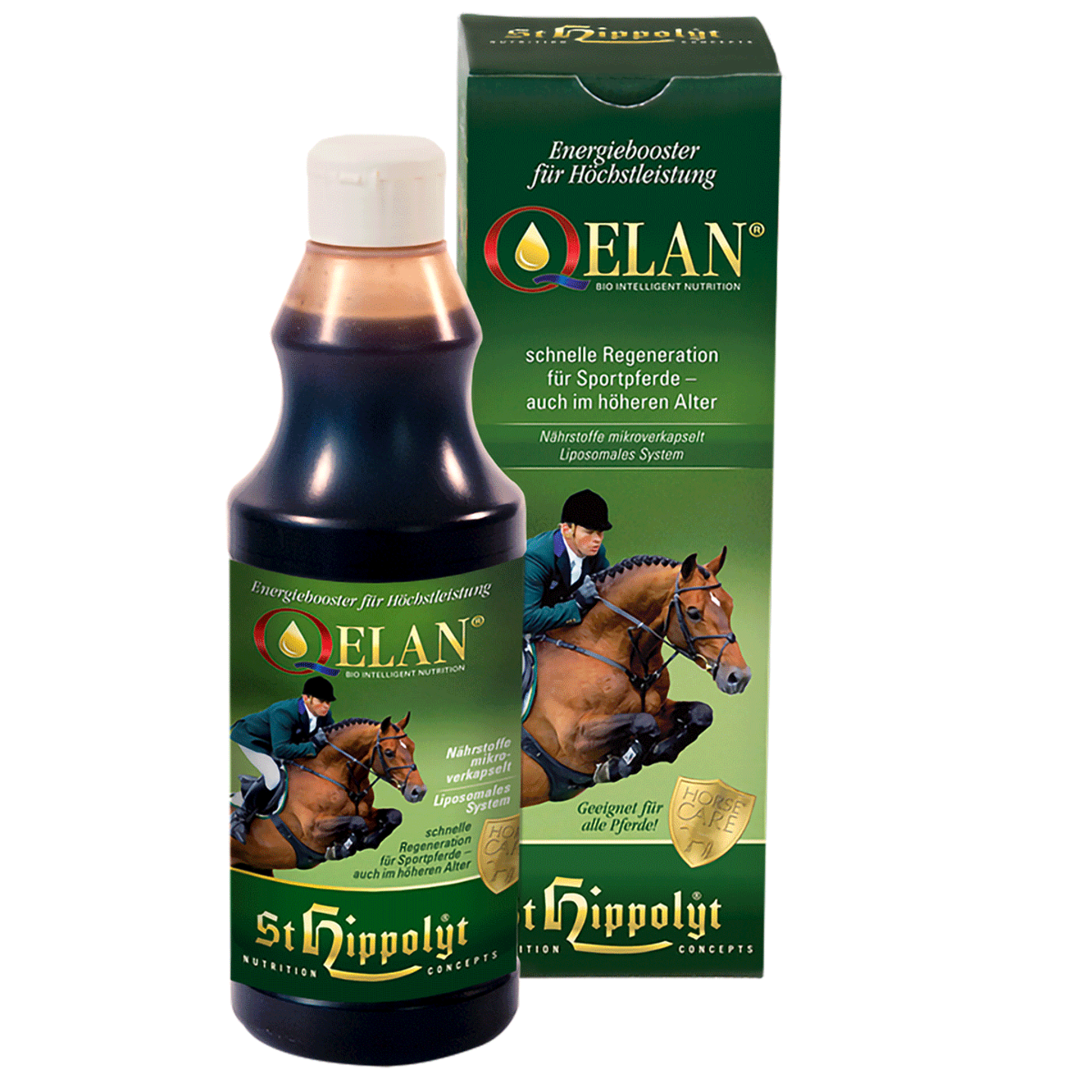 St. Hippolyt Qelan 500 ml Flasche energiereicher Booster für Sportpferde flüssig