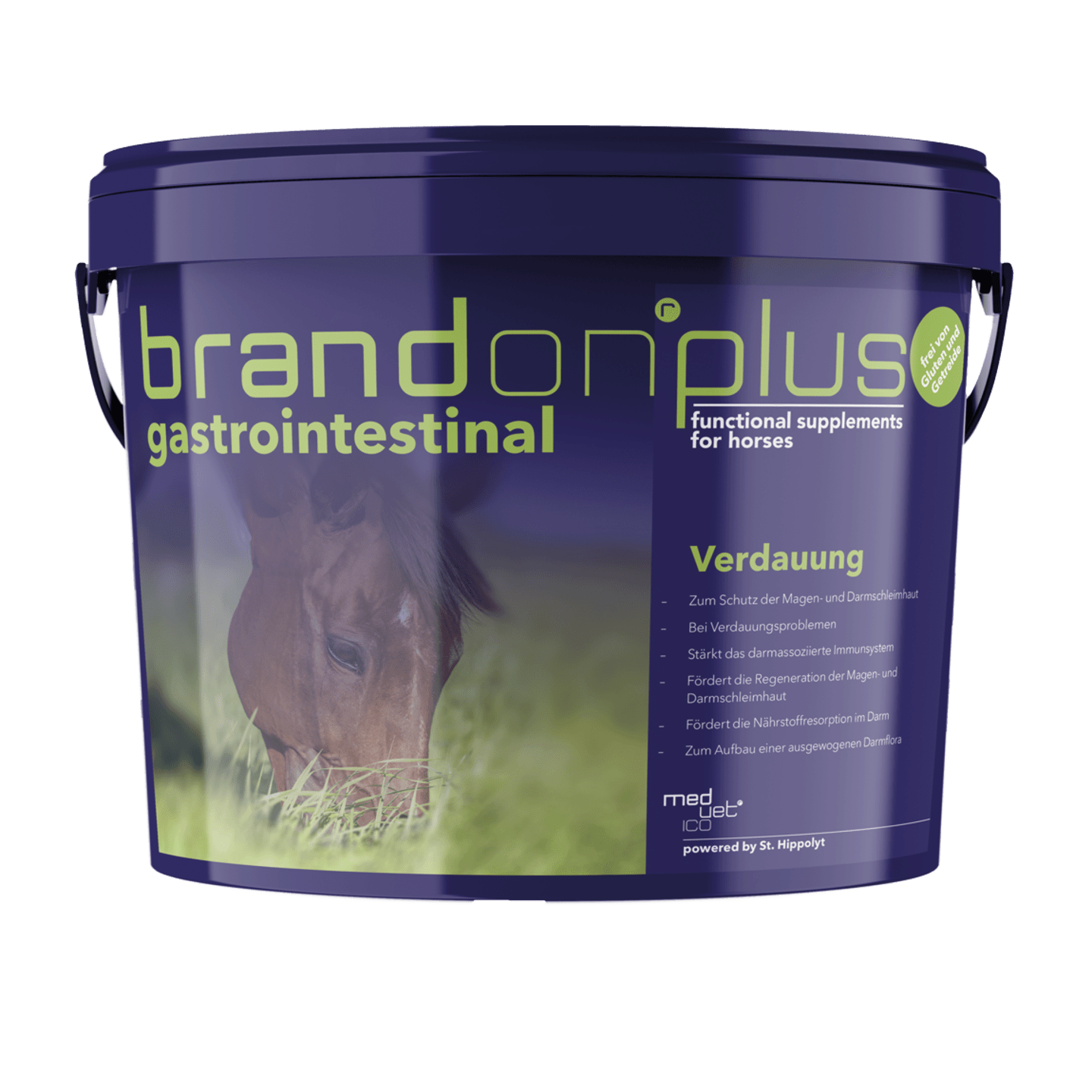 St. Hippolyt Medvetico Brandon plus Gastrointestinal mit Wirkstoffen für Magen und Darm von Pferden 3 kg Eimer