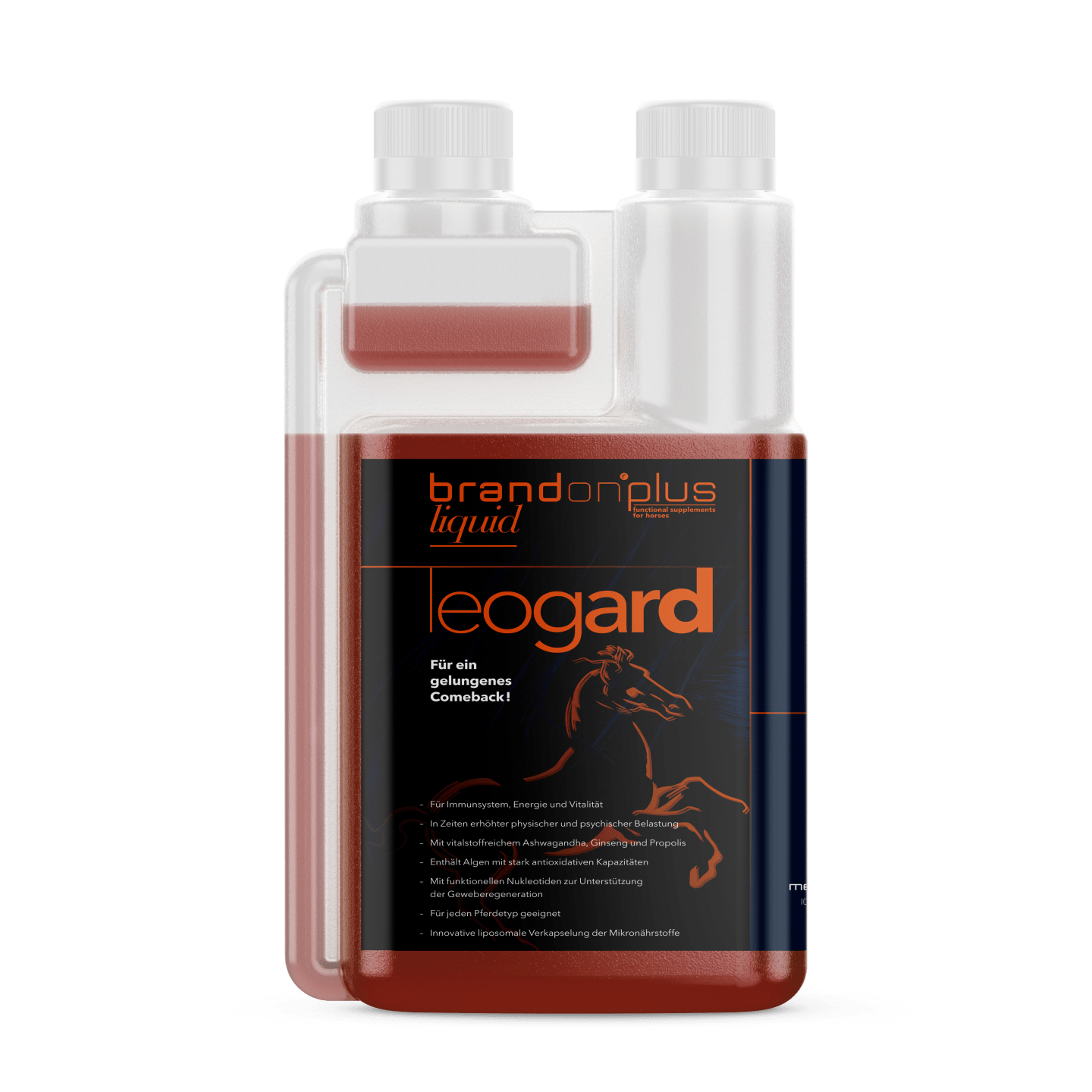 St. Hippolyt Medvetico Brandon plus leogard für Sportpferde, bei Leistung und für alte Pferde 1 l Flasche