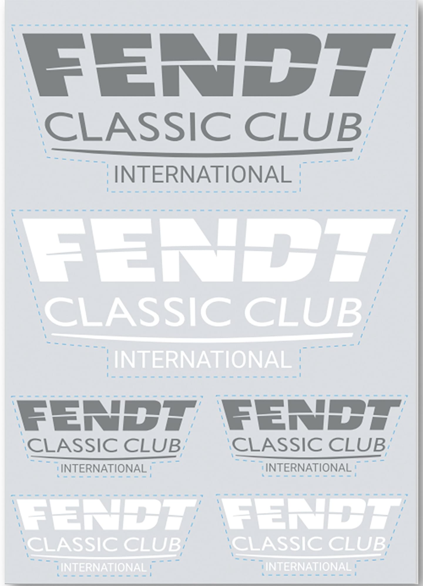 Fendt Aufkleber "Fendt Classic Club International" 6er-Set in silber und weiß, X991022148000