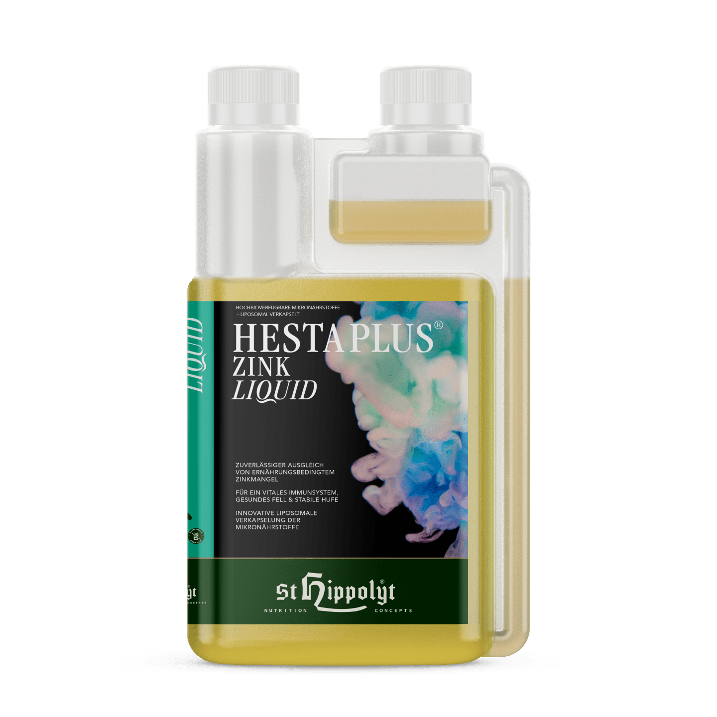 St. Hippolyt Hesta plus Zink Liquid hochbioverfügbare Mikronährstoffe für Pferde 1 l Flasche