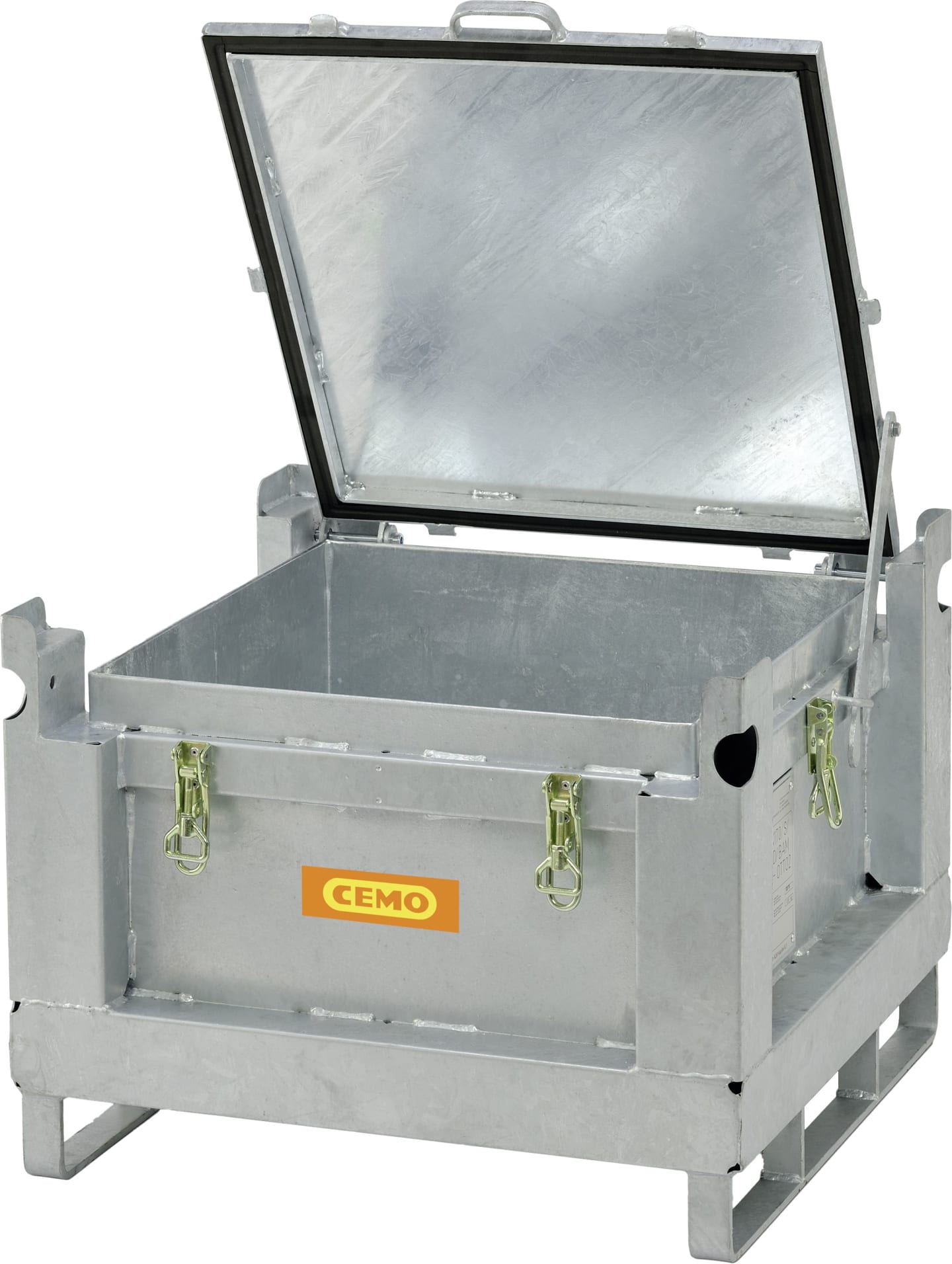 Cemo Sammelbehälter 715 x 715 x 580 mm, 120 l, für Lagerung und Transport von Li-Ion-Akkus, 11201