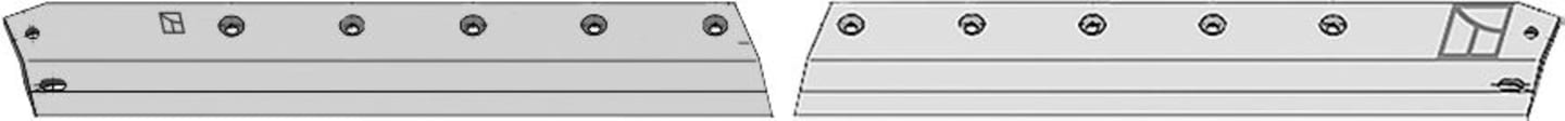 Industriehof® Siloschneidmesser links/rechts, 830 x 126 x 8 mm, für Red Rock