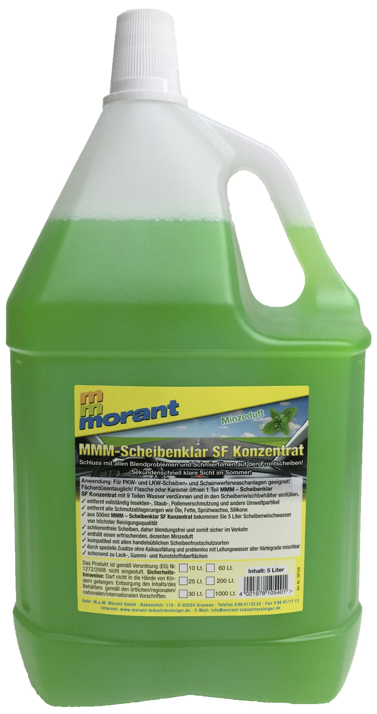 MMM-Sommerscheibenreiniger Konzentrat mit Minzeduft 5 l 1:10