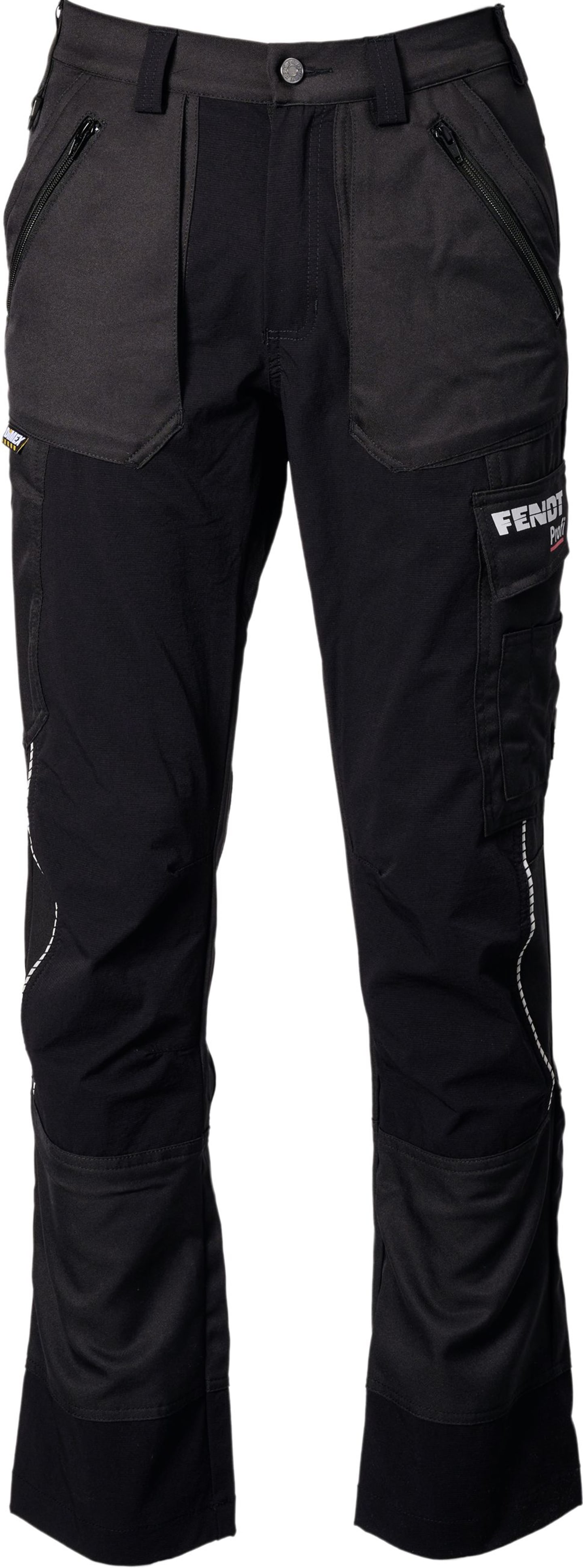 Fendt Stretchhose für Herren schwarz; dunkelgrau, Fendt Profi-Logo
