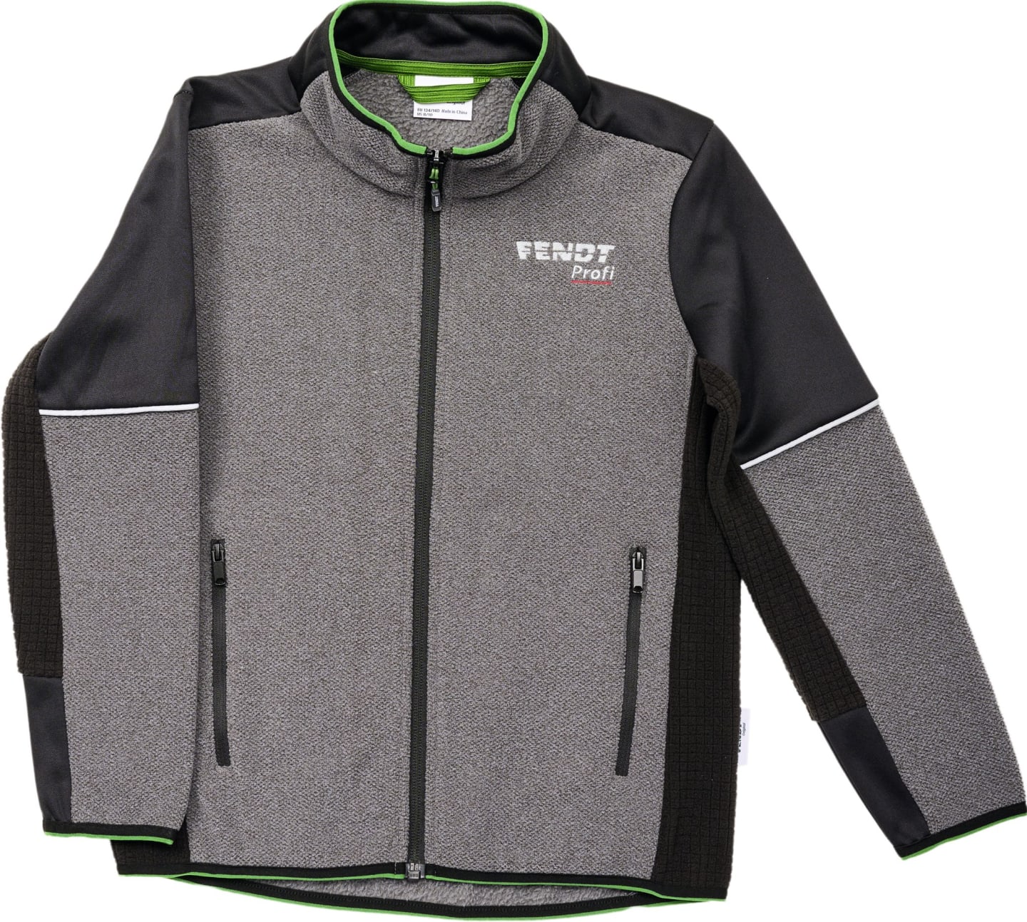 Fendt Fleecejacke "Profi" Kinder blassgrau; schwarz
