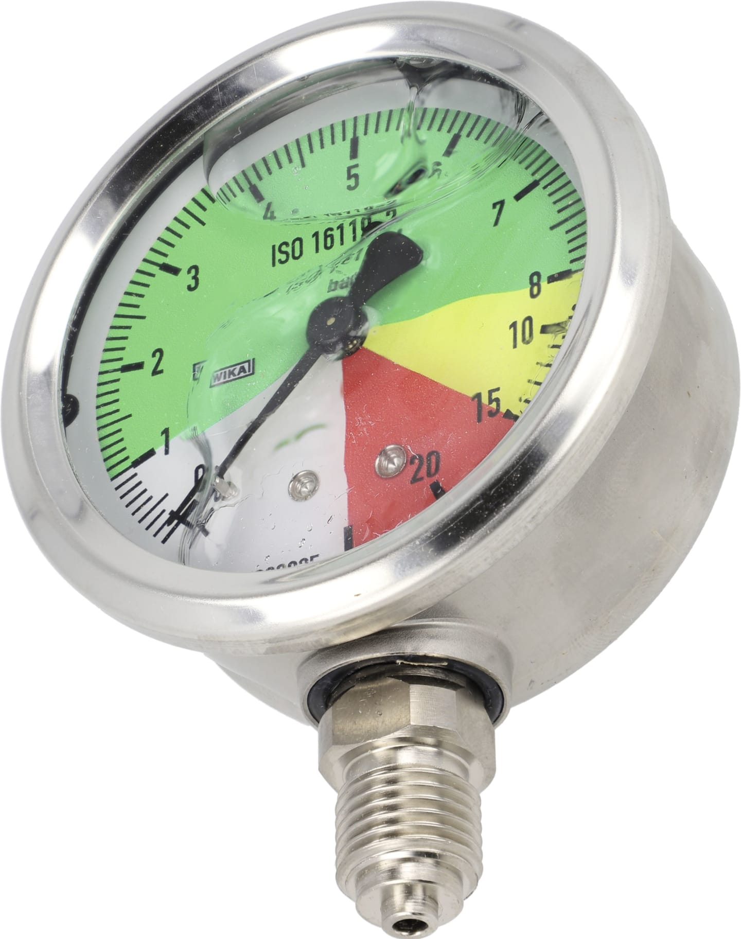 Agrotop Glyzerin-Manometer, Anschluss 1/4" AG unten, 0 bis 25 bar, flüssigdüngerfest, 10212