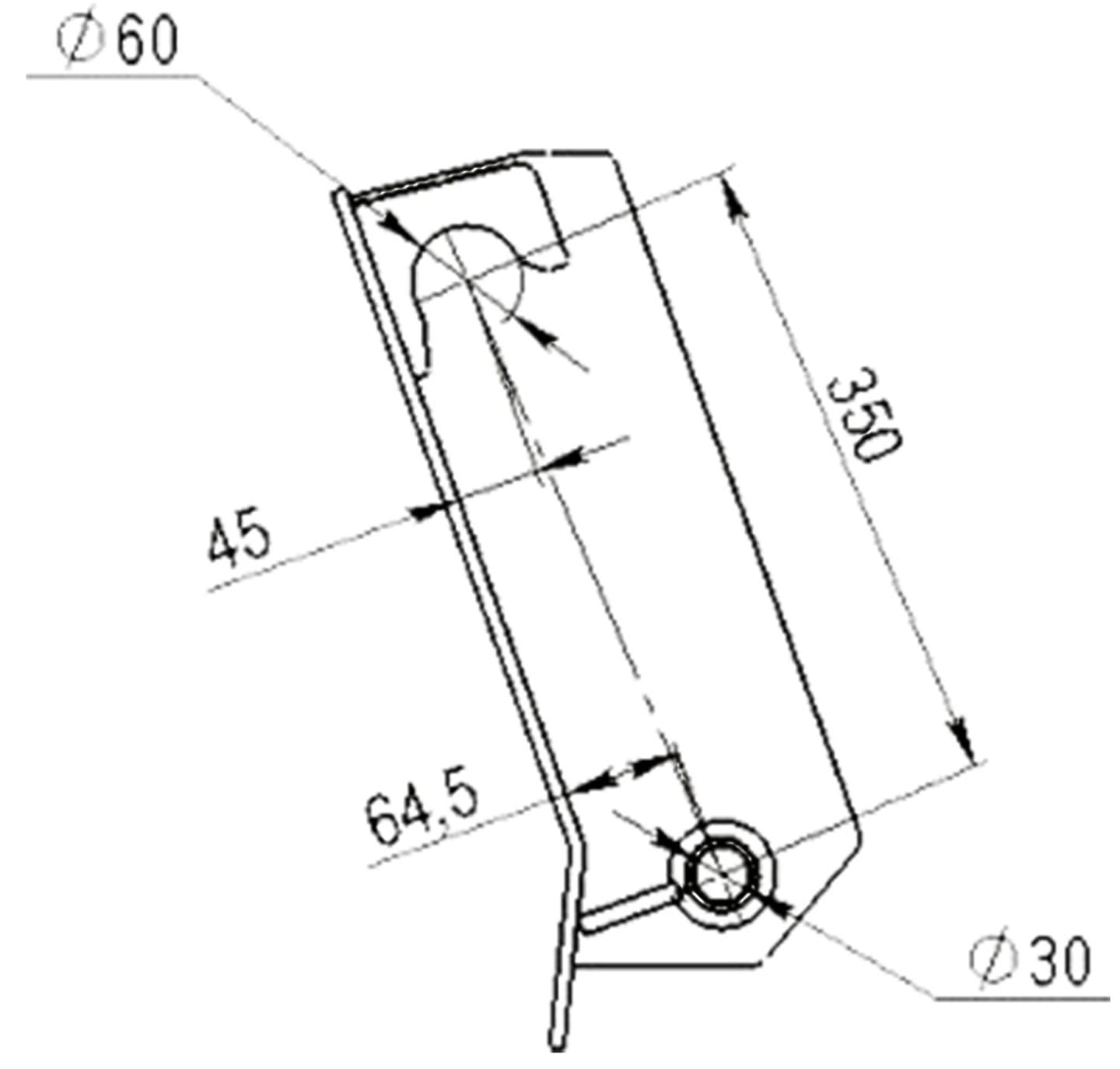 Düvelsdorf Anschweißplatte für Hauer B (1.180 mm), 5110130