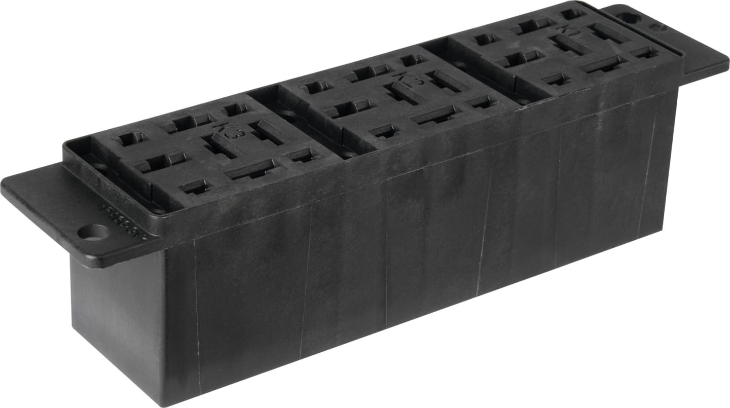 Herth + Buss Relaissockel 9-polig mit Halter, 5 x Flachsteckanschluss 6,3 mm; 4 x Flachsteckanschluss 2,8 mm, 50 390 963