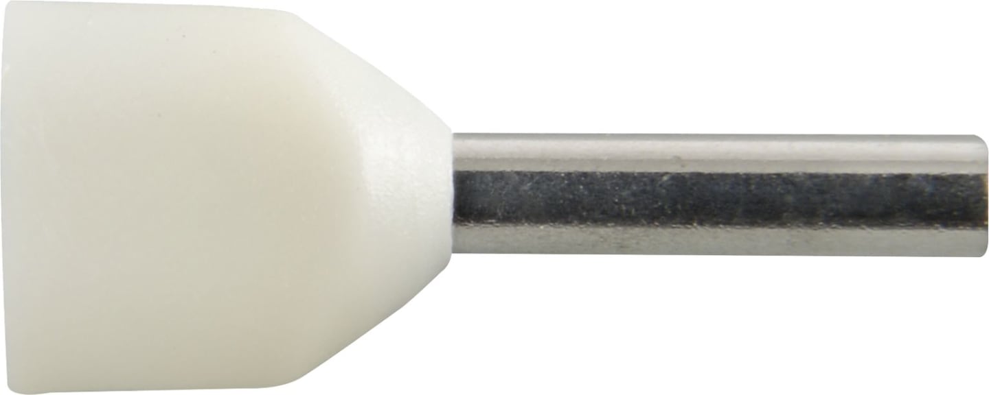 Herth + Buss Kabelendhülse "Duo" DIN ISO 46228/4 0,5 mm², weiß, teilisoliert, 50 252 180