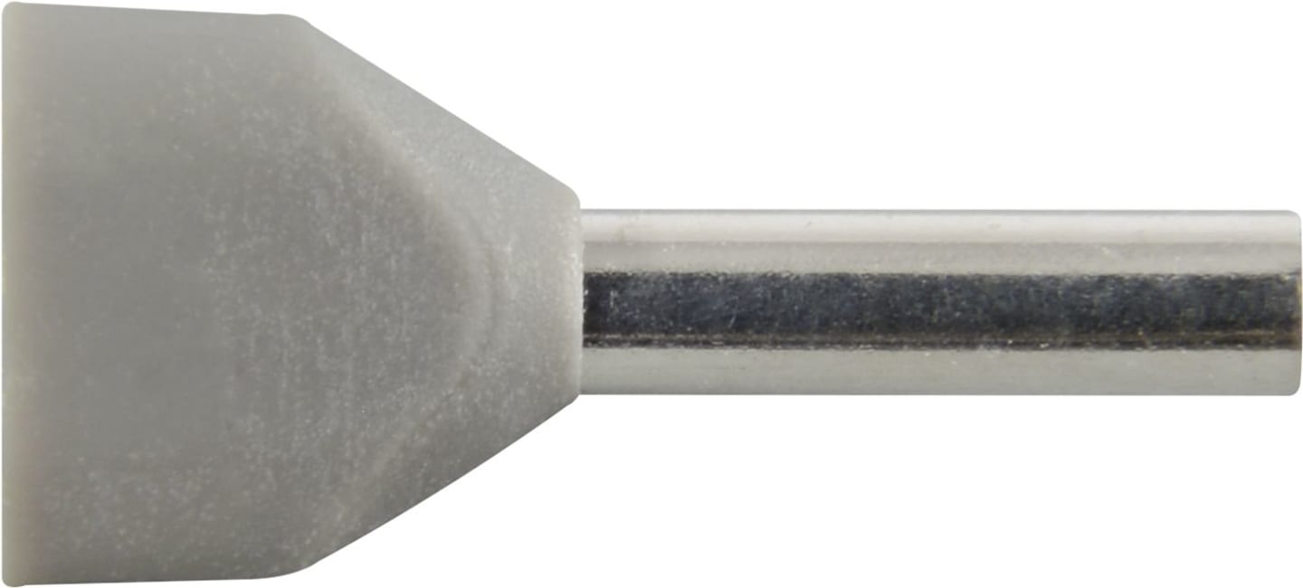 Herth + Buss Kabelendhülse "Duo" DIN ISO 46228/4 0,75 mm², grau, teilisoliert, 50 252 181