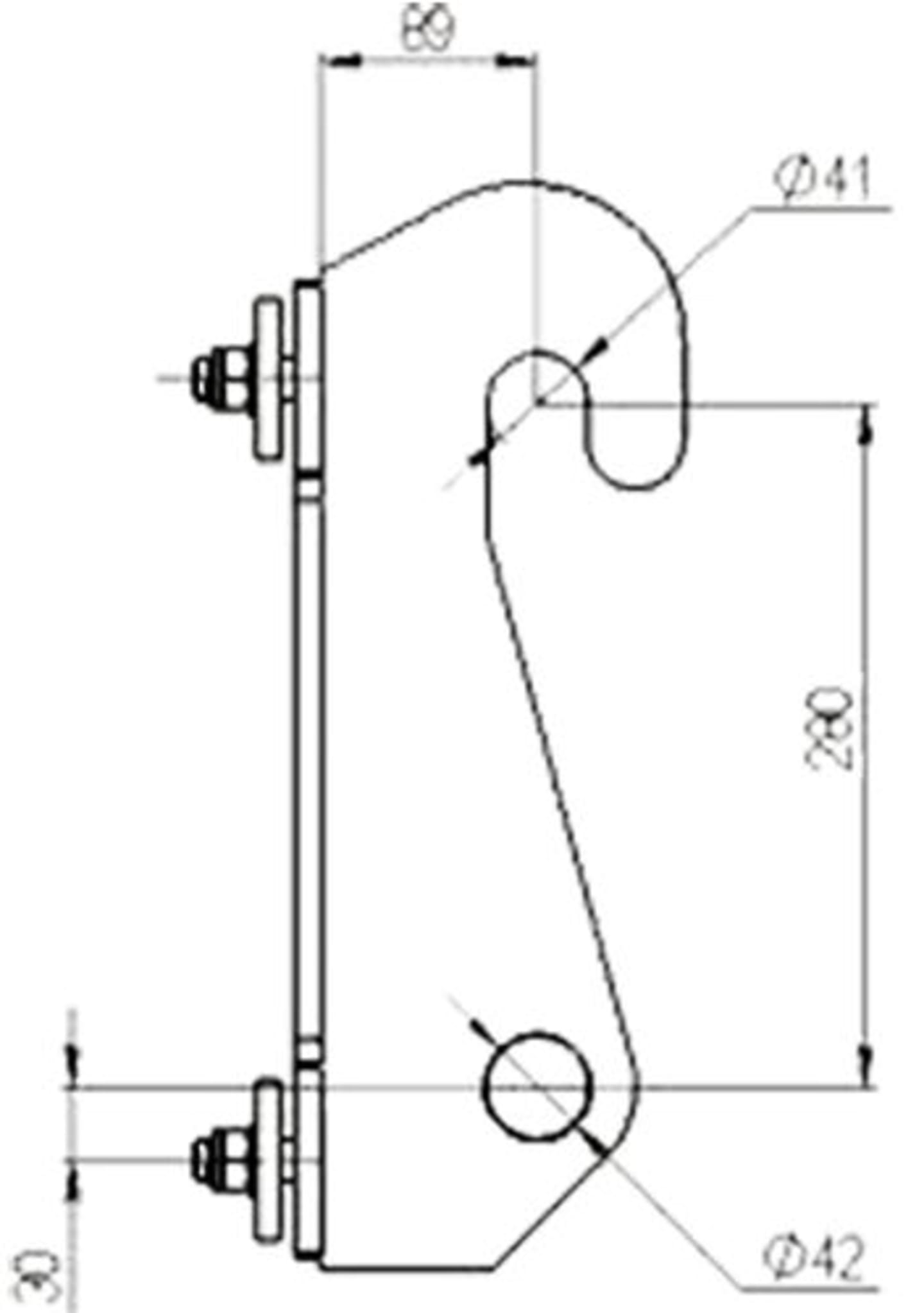 Düvelsdorf Anschraubplatte D-Lock; Schäffer hydraulisch 42 mm (860 mm), 2 St., 5120020