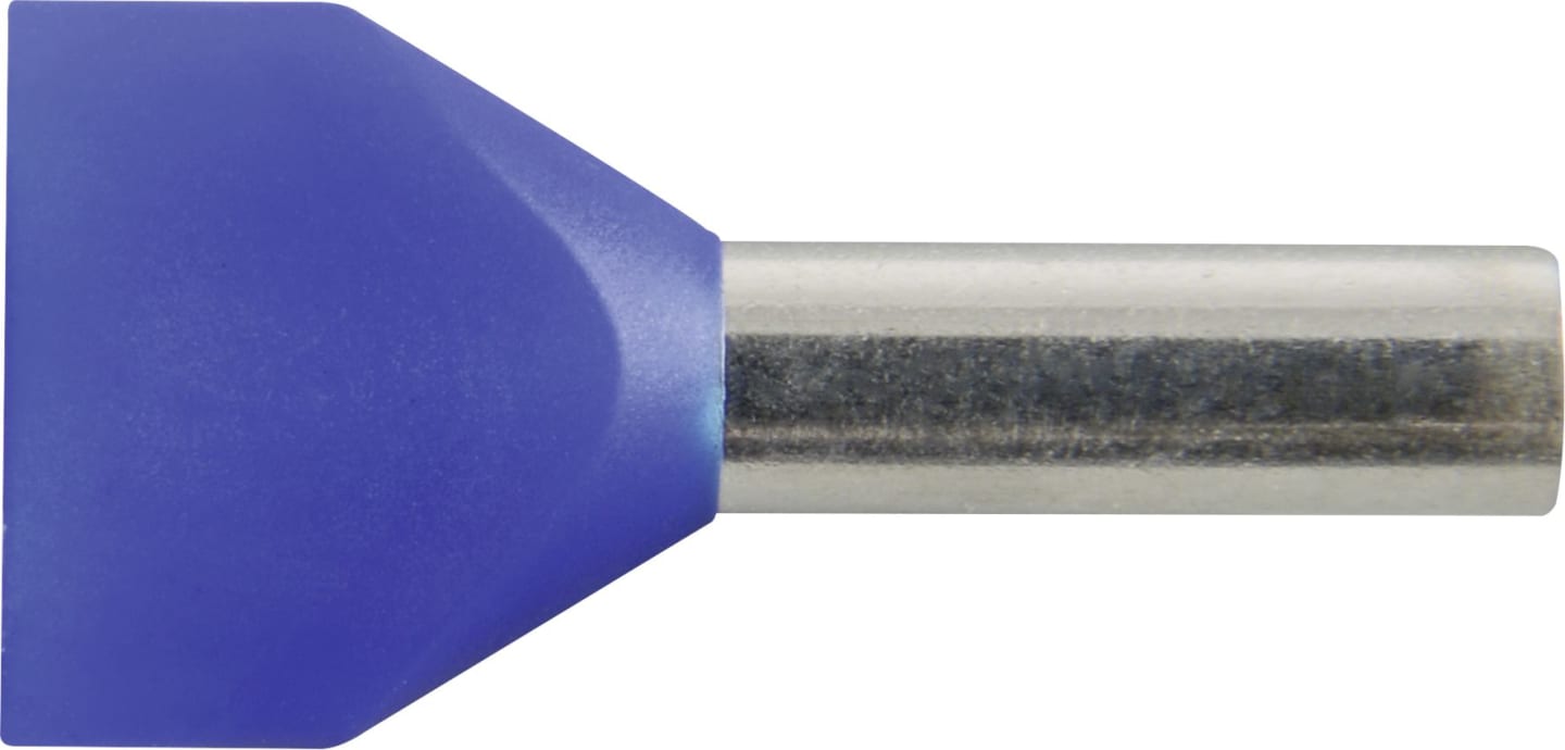 Herth + Buss Kabelendhülse "Duo" DIN ISO 46228/4 2,5 mm², blau, teilisoliert, 50 252 184