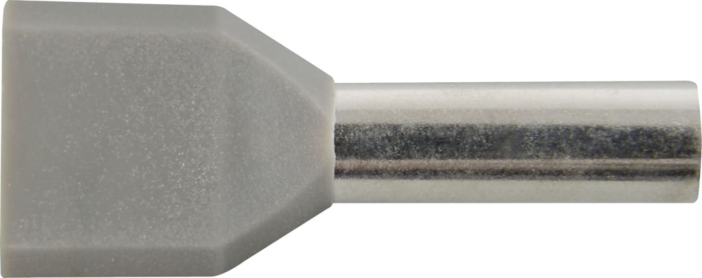 Herth + Buss Kabelendhülse "Duo" DIN ISO 46228/4 4,0 mm², blassgrau, teilisoliert, 50 252 185