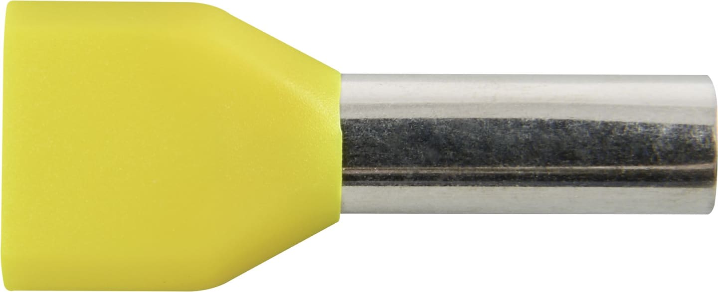 Herth + Buss Kabelendhülse "Duo" DIN ISO 46228/4 6,0 mm², gelb, teilisoliert, 50 252 186