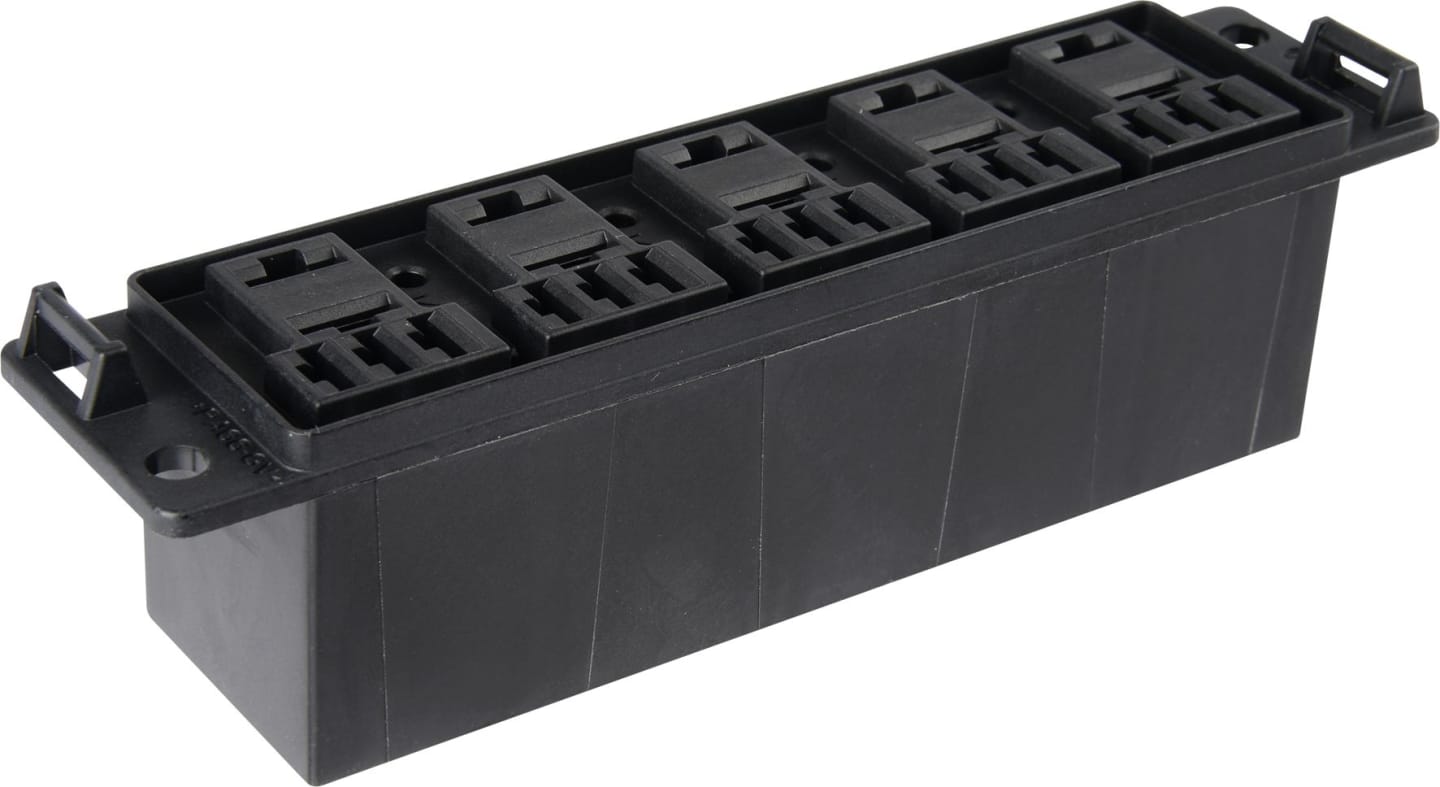 Herth + Buss Relaissockel 5-polig mit Halter, 5 Relaissteckplätze, 3 x Flachsteckanschluss 4,8 mm; 2 x Flachsteckanschluss 6,3 mm, 50 390 964